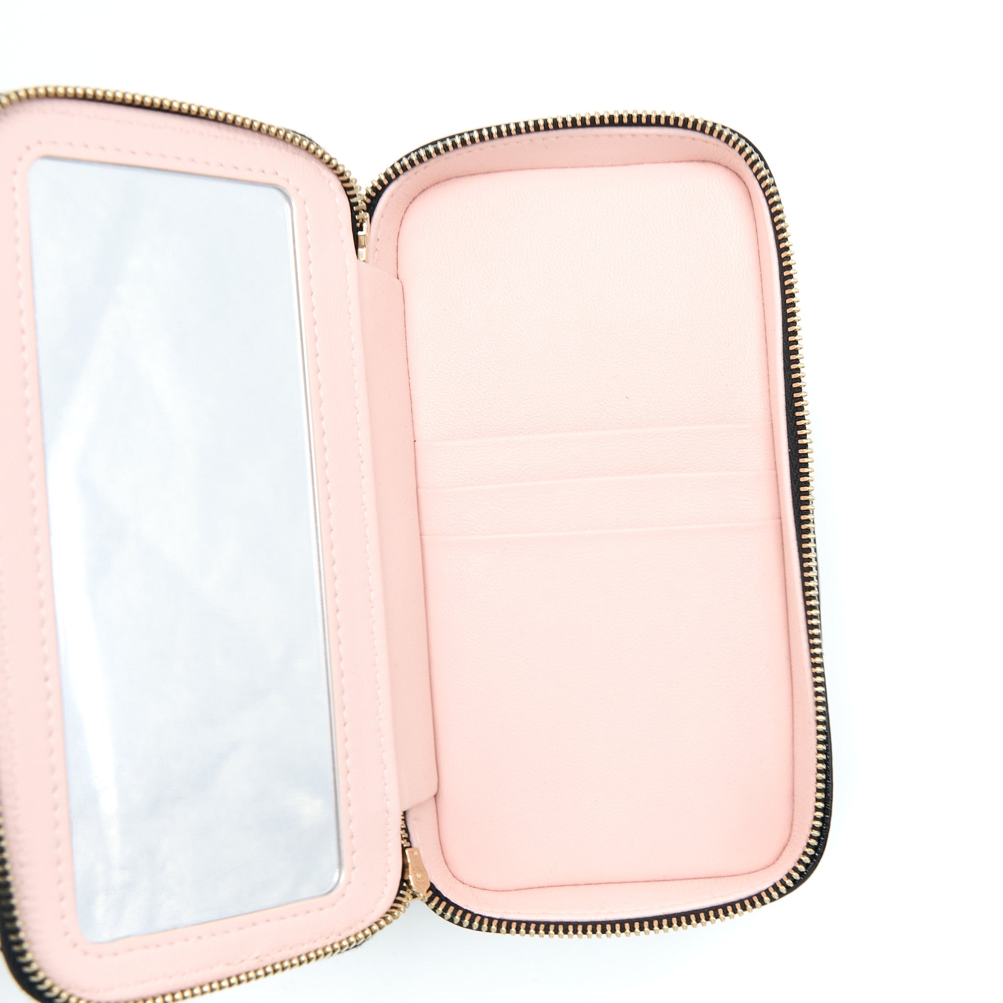 CHANEL VANITY CASE GLAZED LAMBSKIN BLACK LGHW