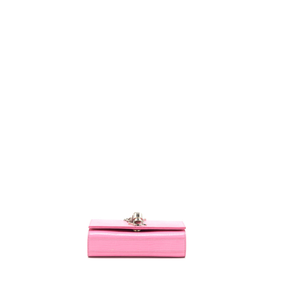 SAINT LAURENT / YSL MINI KATE TASSEL EMBOSSED CALFSKIN PINK SHW