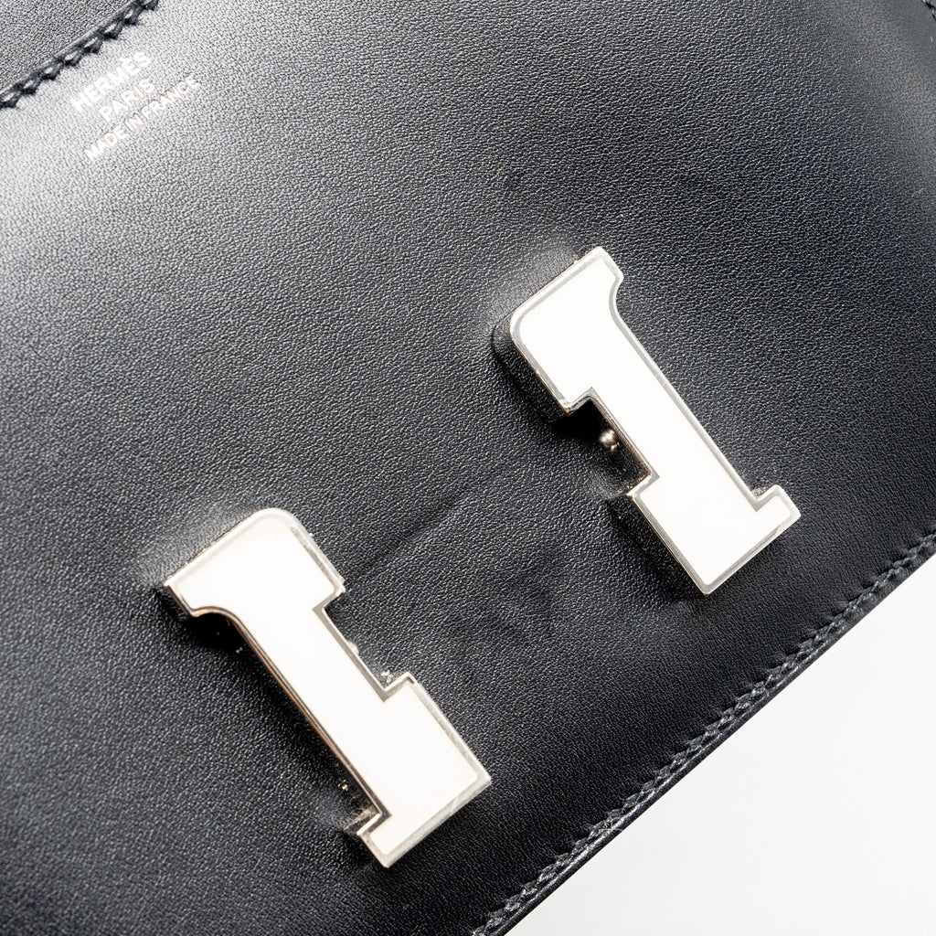 HERMES MINI CONSTANCE ALLEGRO BLACK / WHITE SHW