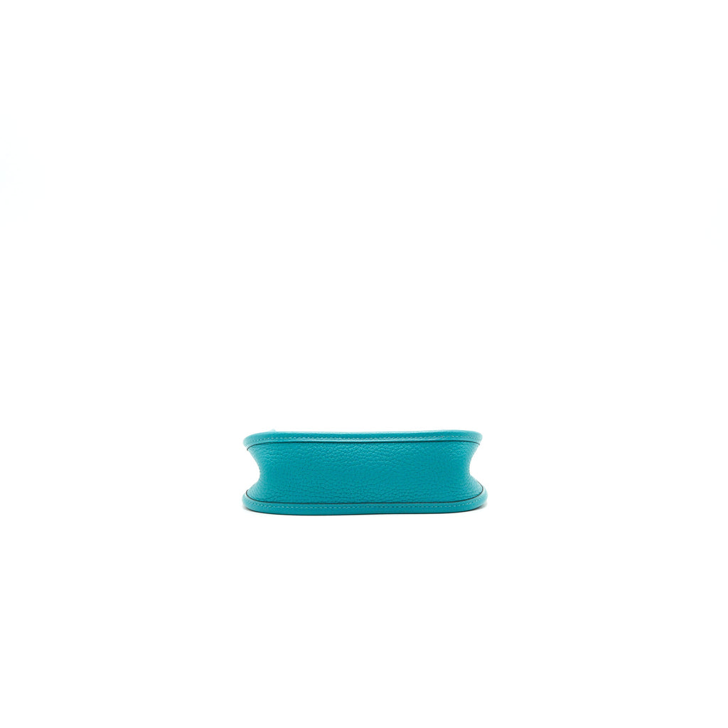 HERMES MINI EVELYNE BLEU PAON TAURILLON SHW