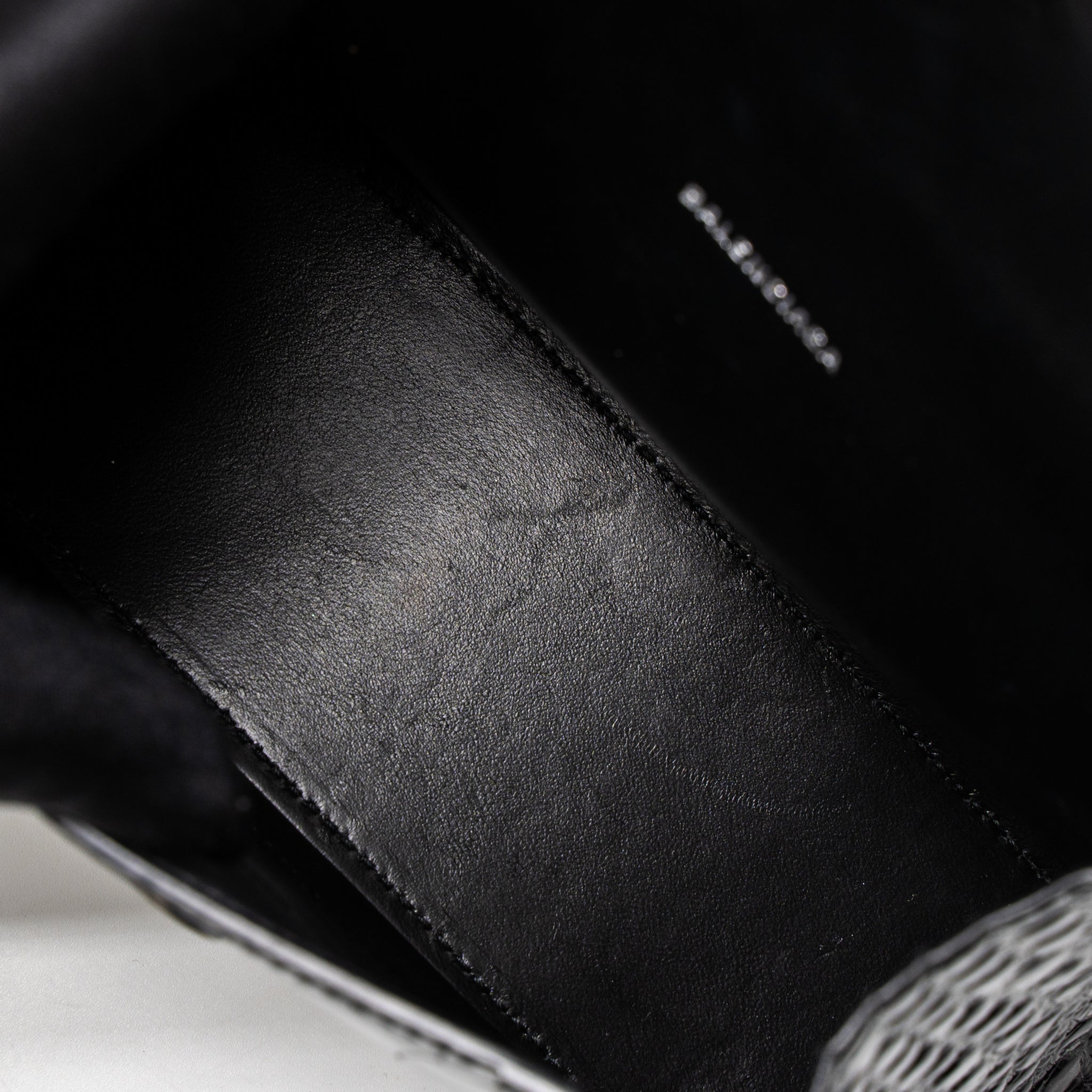 BALENCIAGA HOURGLASS XS CROC-EMBOSSED CALFSKIN SO BLACK