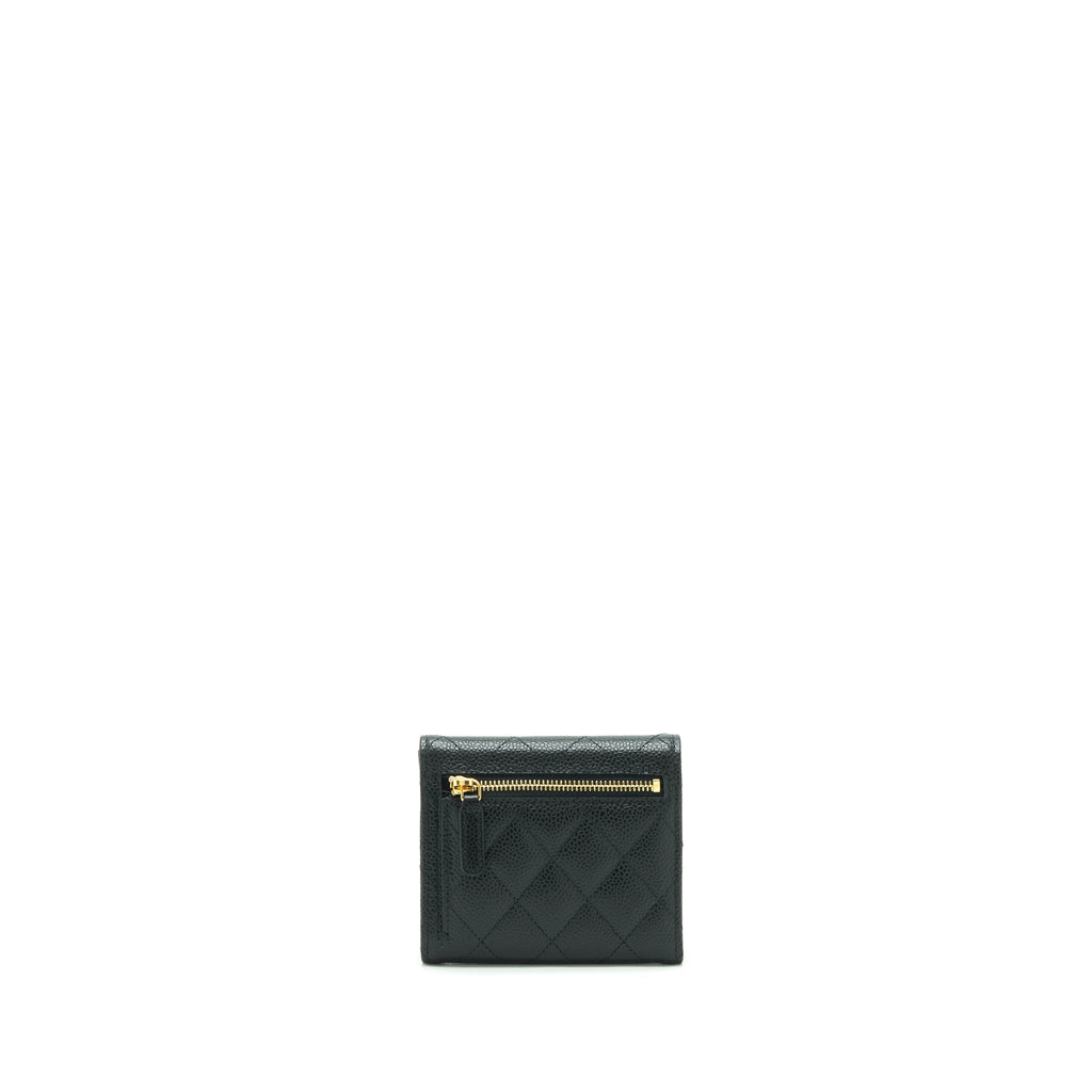CHANEL CLASSIC SMALL FLAP WALLET CAVIAR BLACK GHW