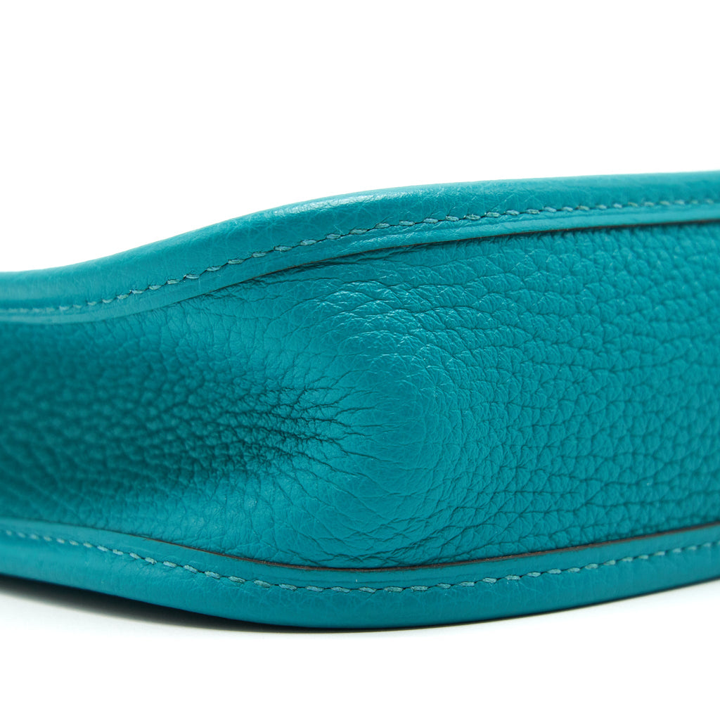 HERMES MINI EVELYNE BLEU PAON TAURILLON SHW