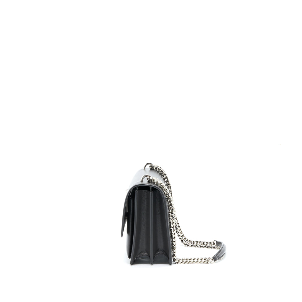 SAINT LAURENT SUNSET CHAIN BAG CALFSKIN DARK GREY SHW
