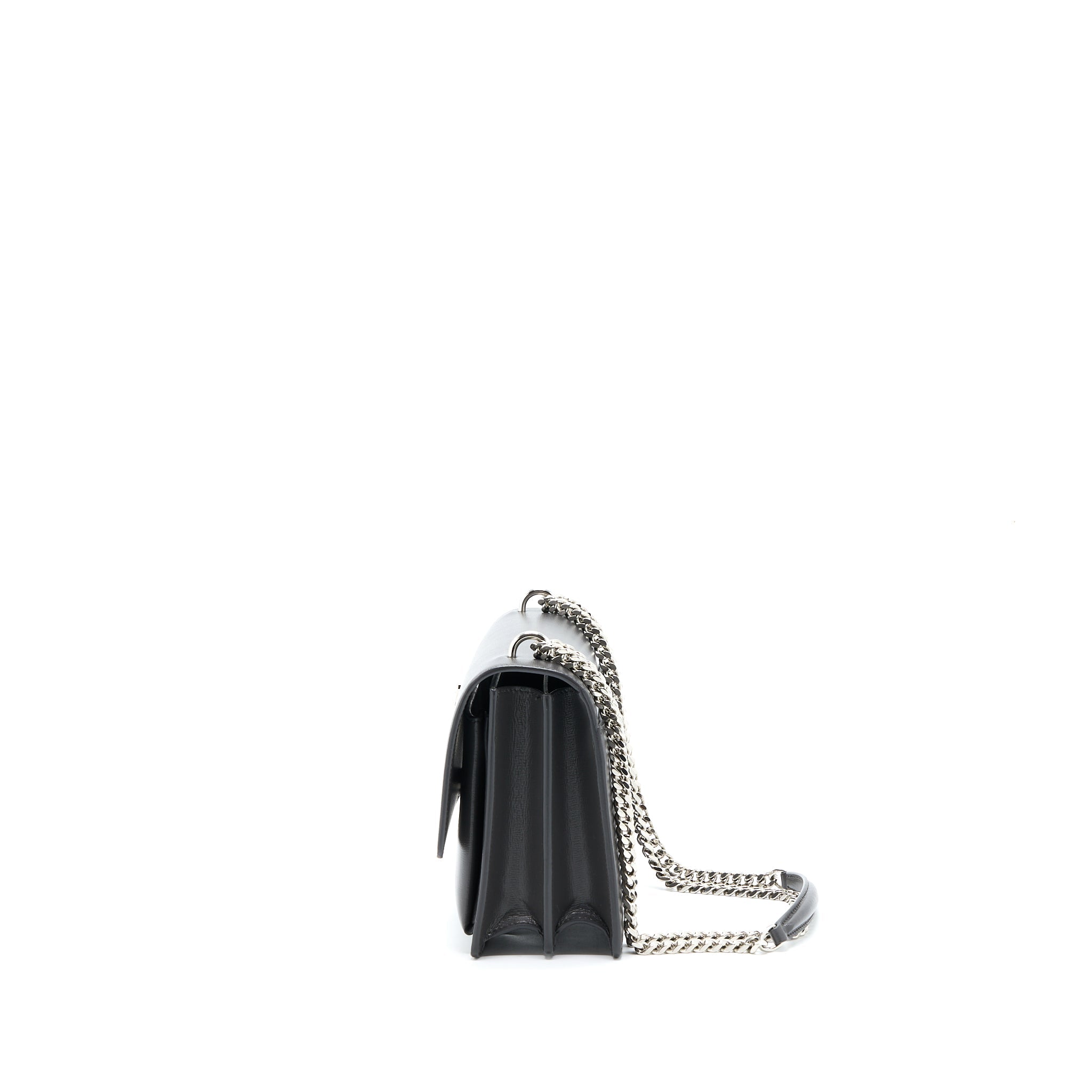 SAINT LAURENT SUNSET CHAIN BAG CALFSKIN DARK GREY SHW