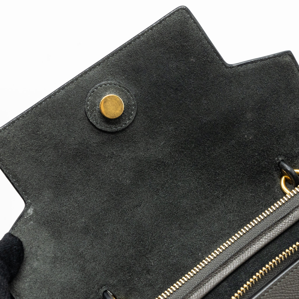 CELINE MICRO BELT BAG CALFSKIN GREY GHW