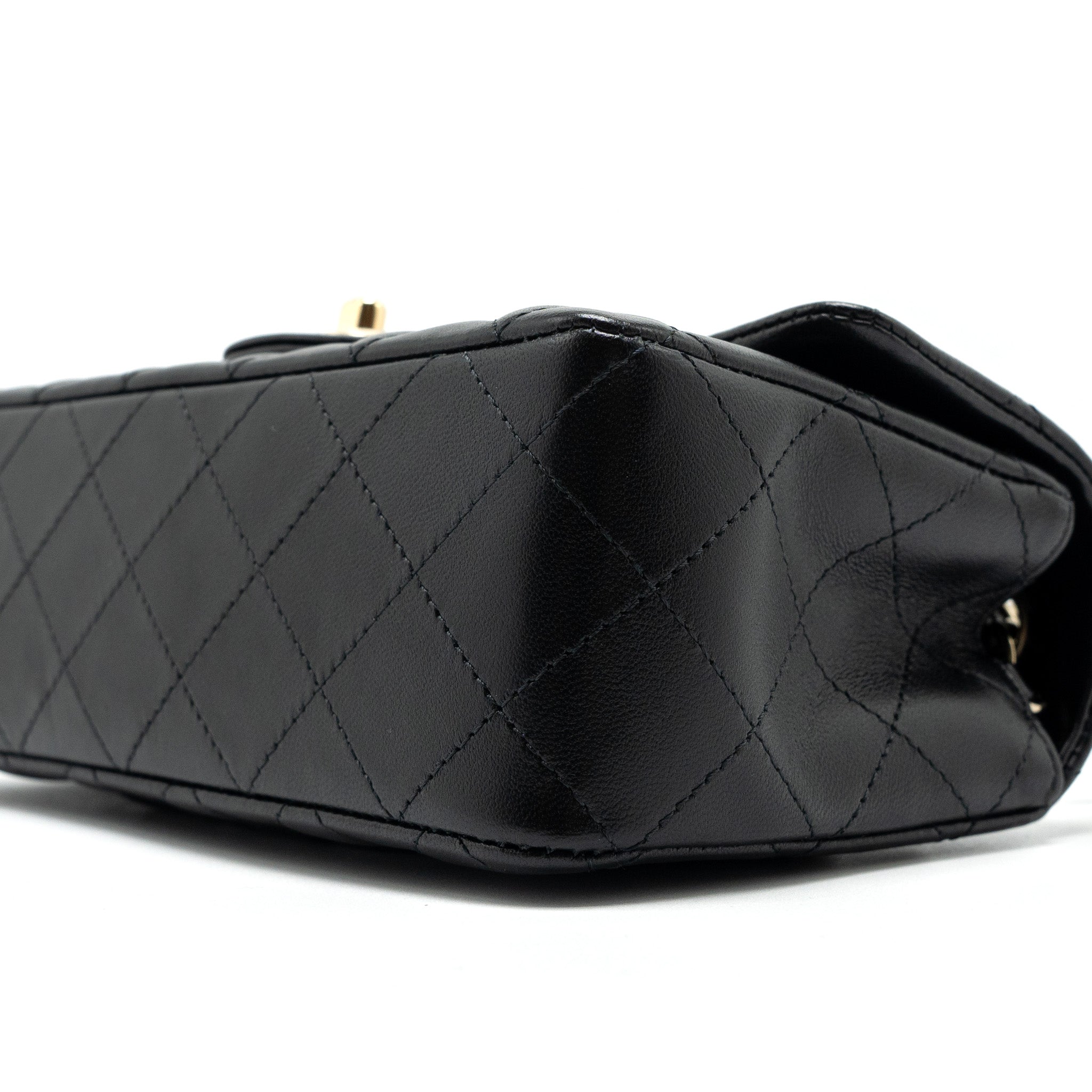 CHANEL CLASSIC MINI RECTANGULAR FLAP BAG LAMBSKIN BLACK LGHW (MICROCHIP)
