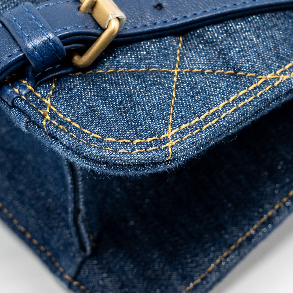 CHANEL 23S FLAP BACKPACK DENIM BLUE GHW (MICROCHIP)