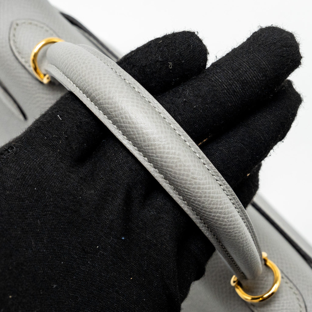 HERMES KELLY 25 SPECIAL ORDER EPSOM GRIS MOTTE / ROSE PURPLE GHW