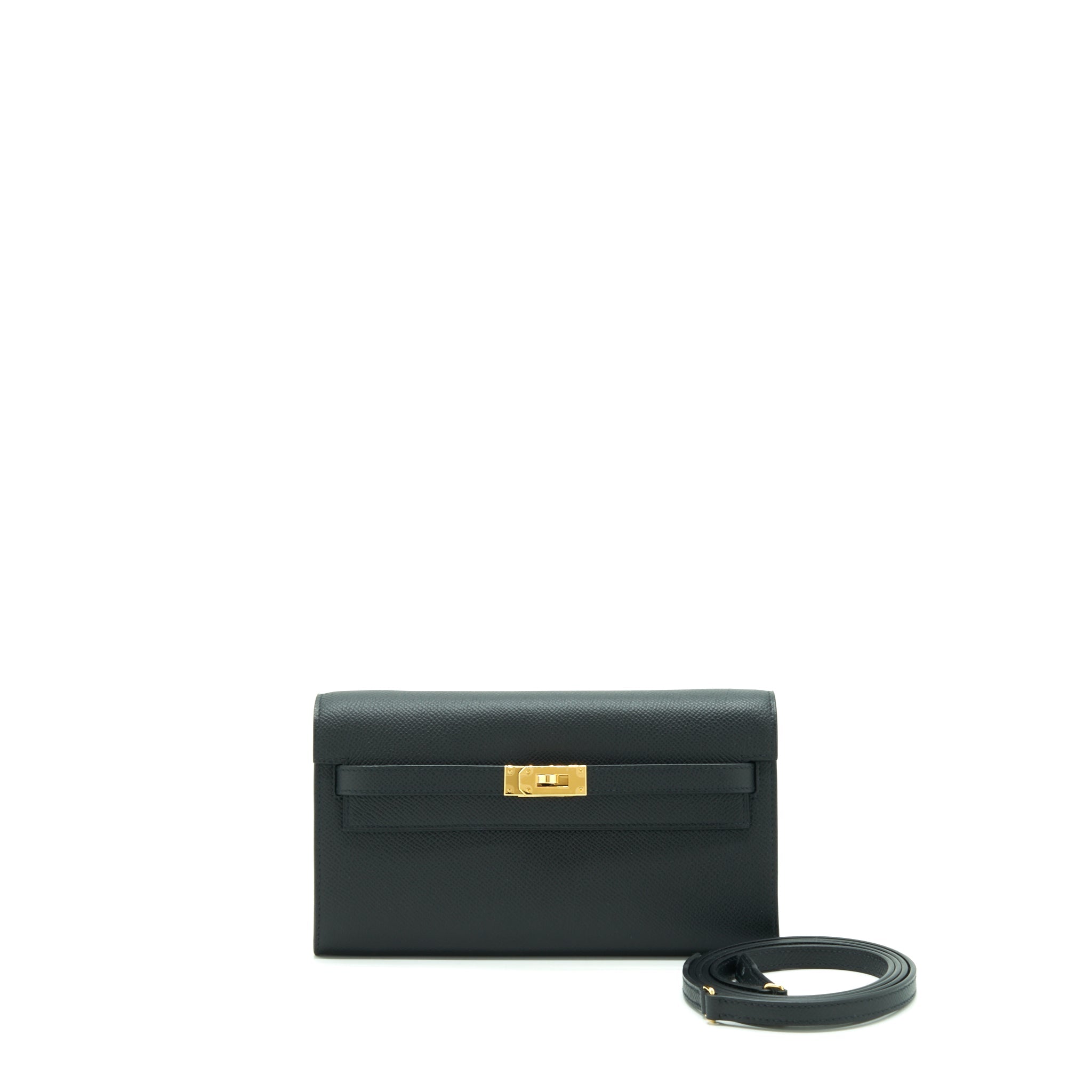 HERMES KELLY CLASSIQUE TO GO WALLET EPSOM BLACK GHW