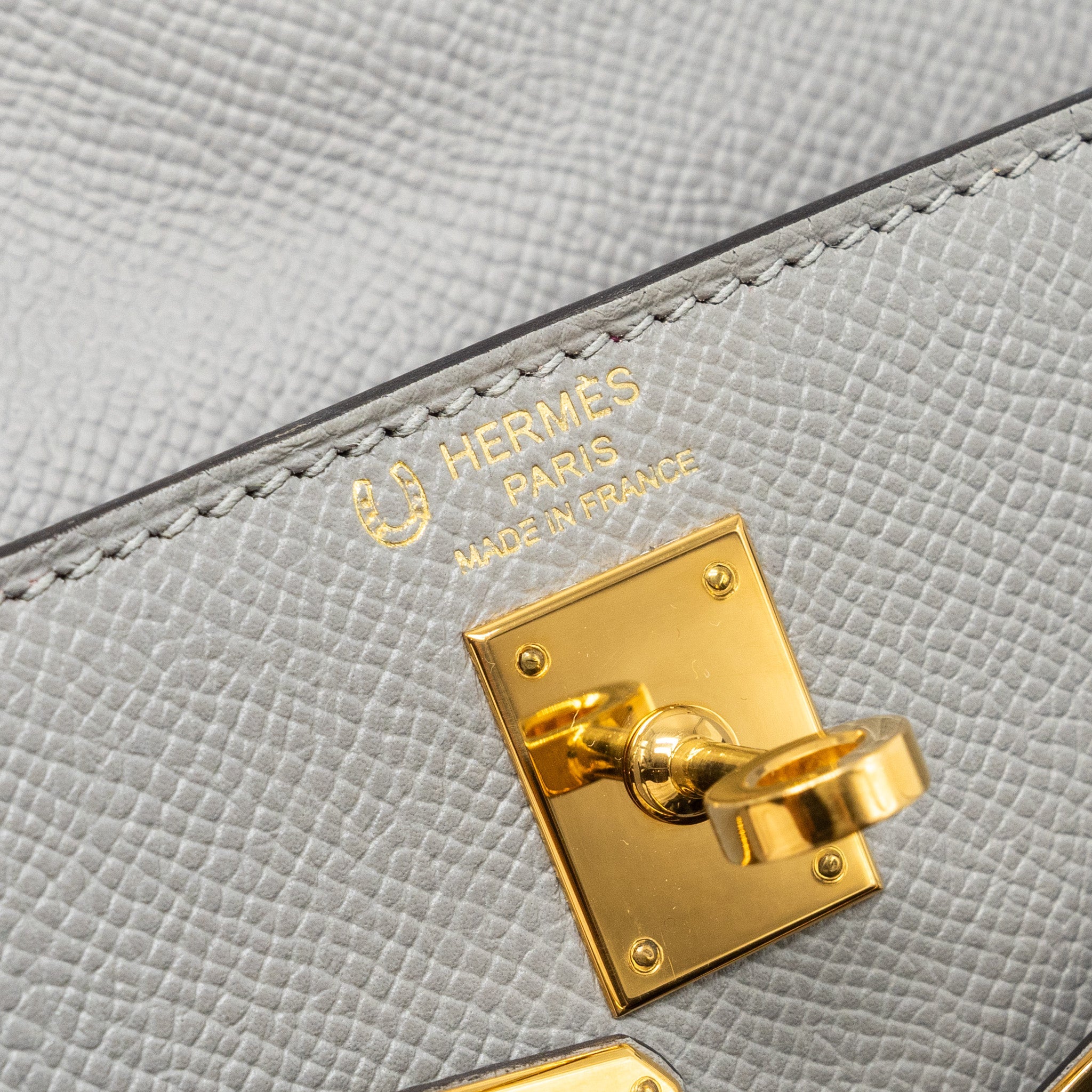 HERMES KELLY 25 SPECIAL ORDER EPSOM GRIS MOTTE / ROSE PURPLE GHW