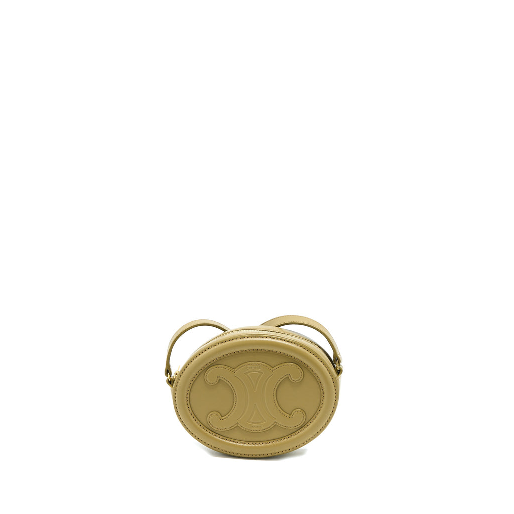 CELINE CROSSBODY OVAL PURSE CALFSKIN OLIVE GHW
