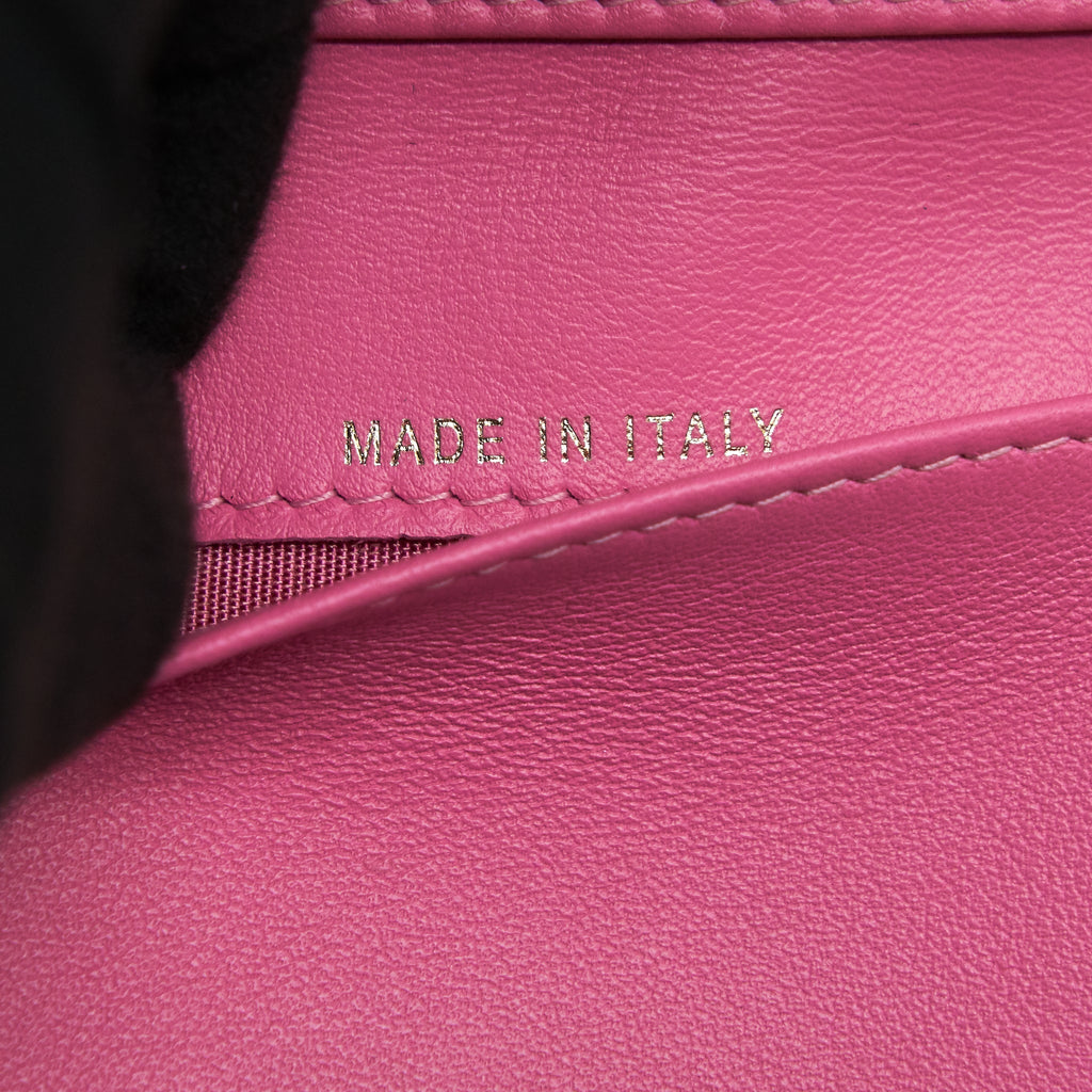 CHANEL BOY SMALL WALLET PINK BRUSHED LAMBSKIN GHW