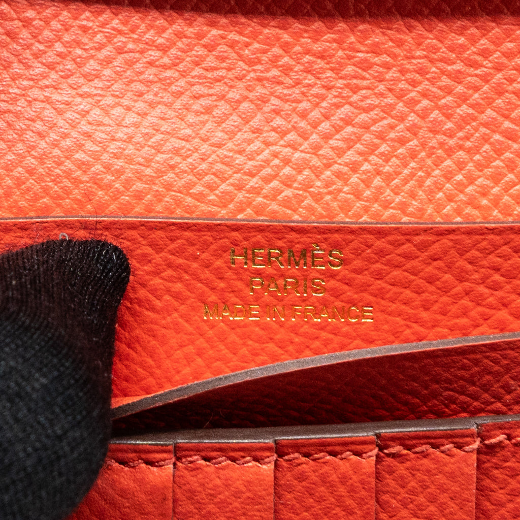 HERMES BEARN COMPACT WALLET EPSOM ROSE JAIPUR GHW
