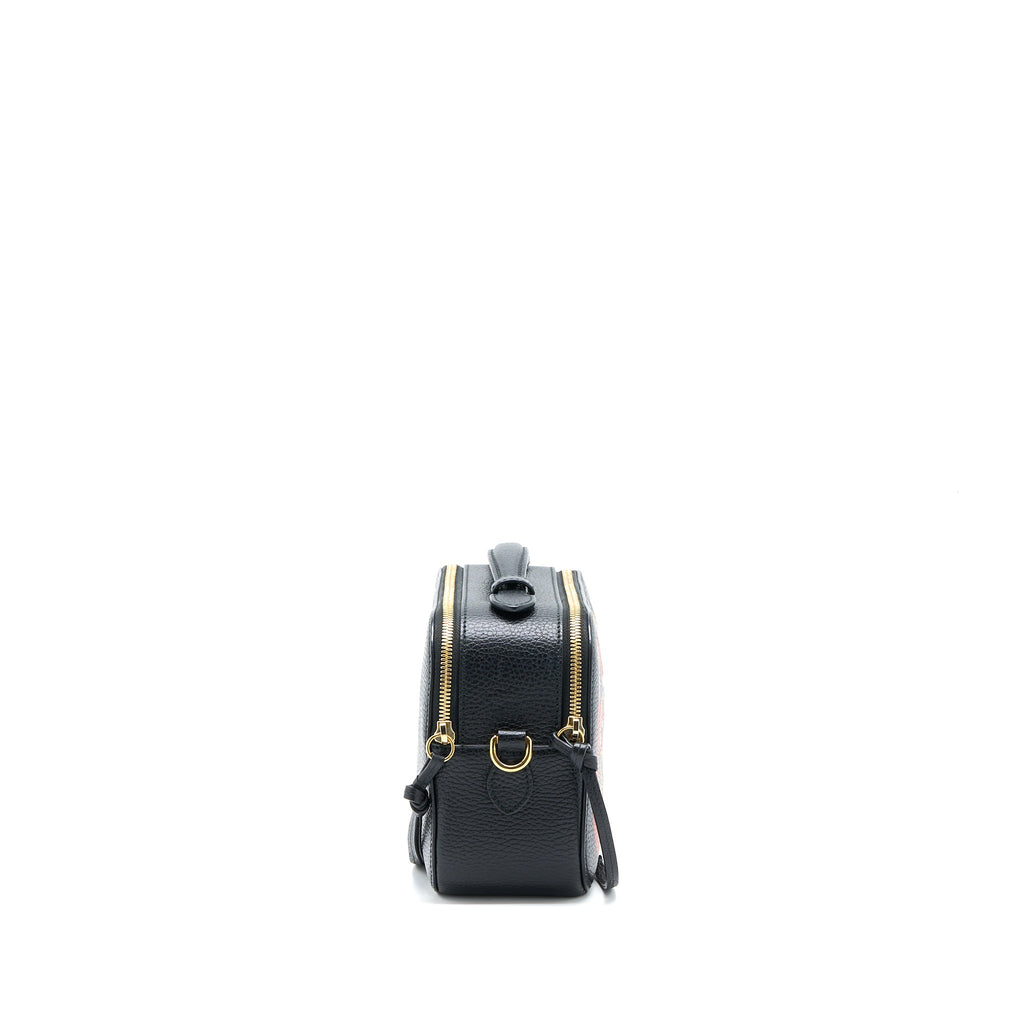 GUCCI SNAKE PRINTED CAMERA BAG CALFSKIN BLACK GHW