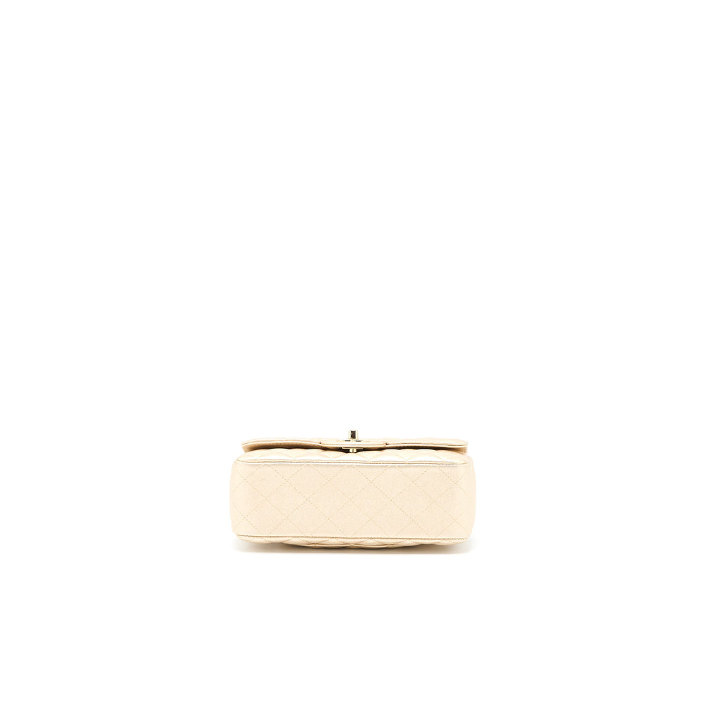CHANEL 21P MINI RECTANGULAR FLAP BAG GRAINED LAMBSKIN GOLD LGHW