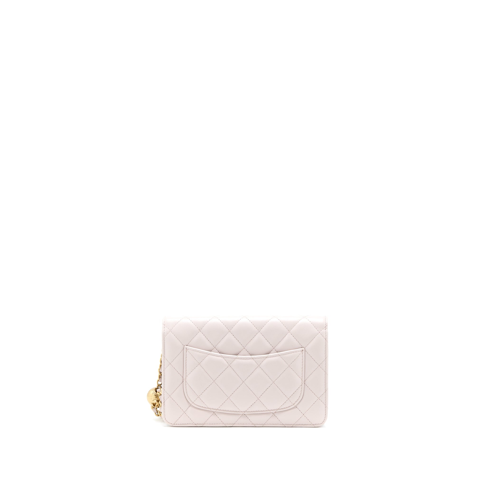 CHANEL PEARL CRUSH WALLET ON CHAIN LAMBSKIN LIALIC/LIGHT PURPLE BRUSHED GHW (MICROCHIP)