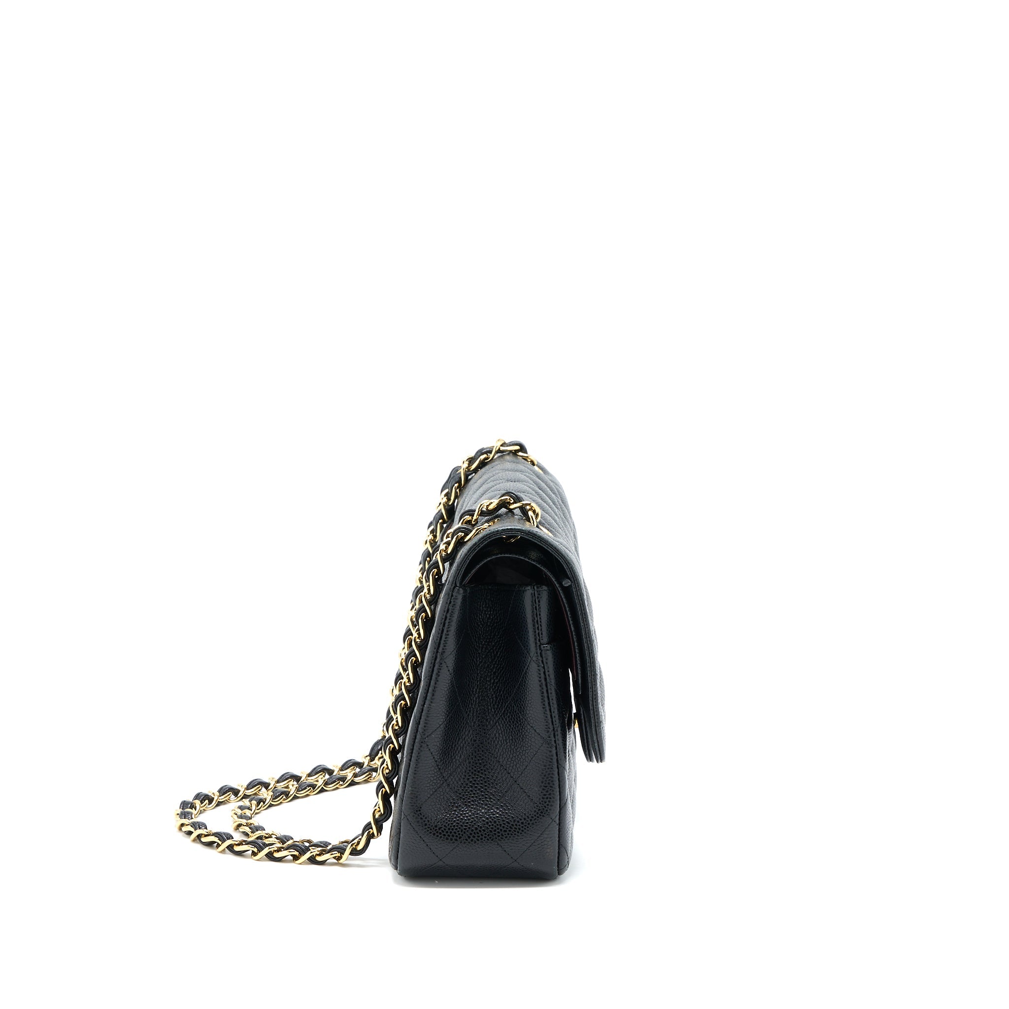 CHANEL CLASSIC JUMBO DOUBLE FLAP BAG CAVIAR BLACK GHW