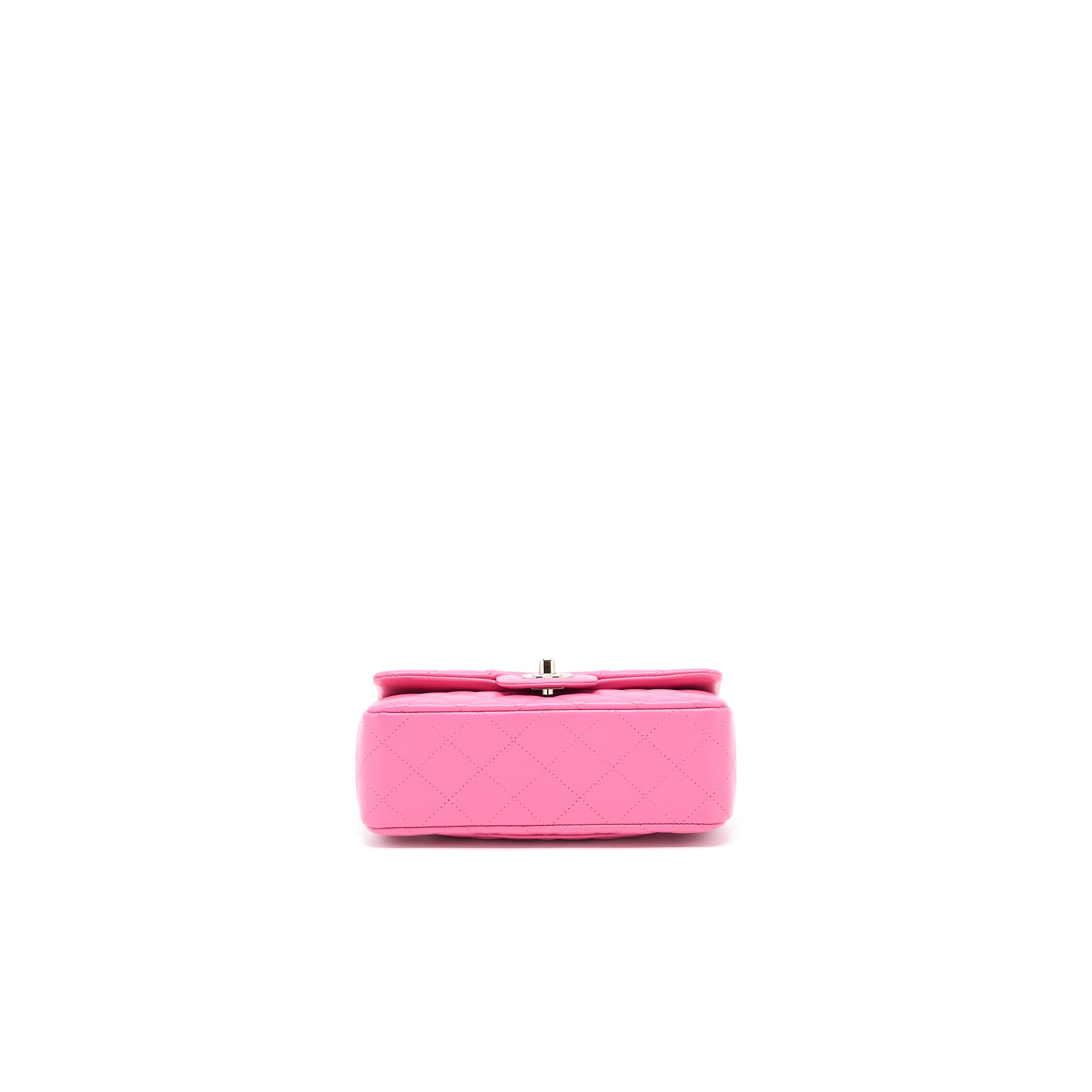 CHANEL CLASSIC MINI RECTANGULAR FLAP BAG LAMBSKIN PINK SHW