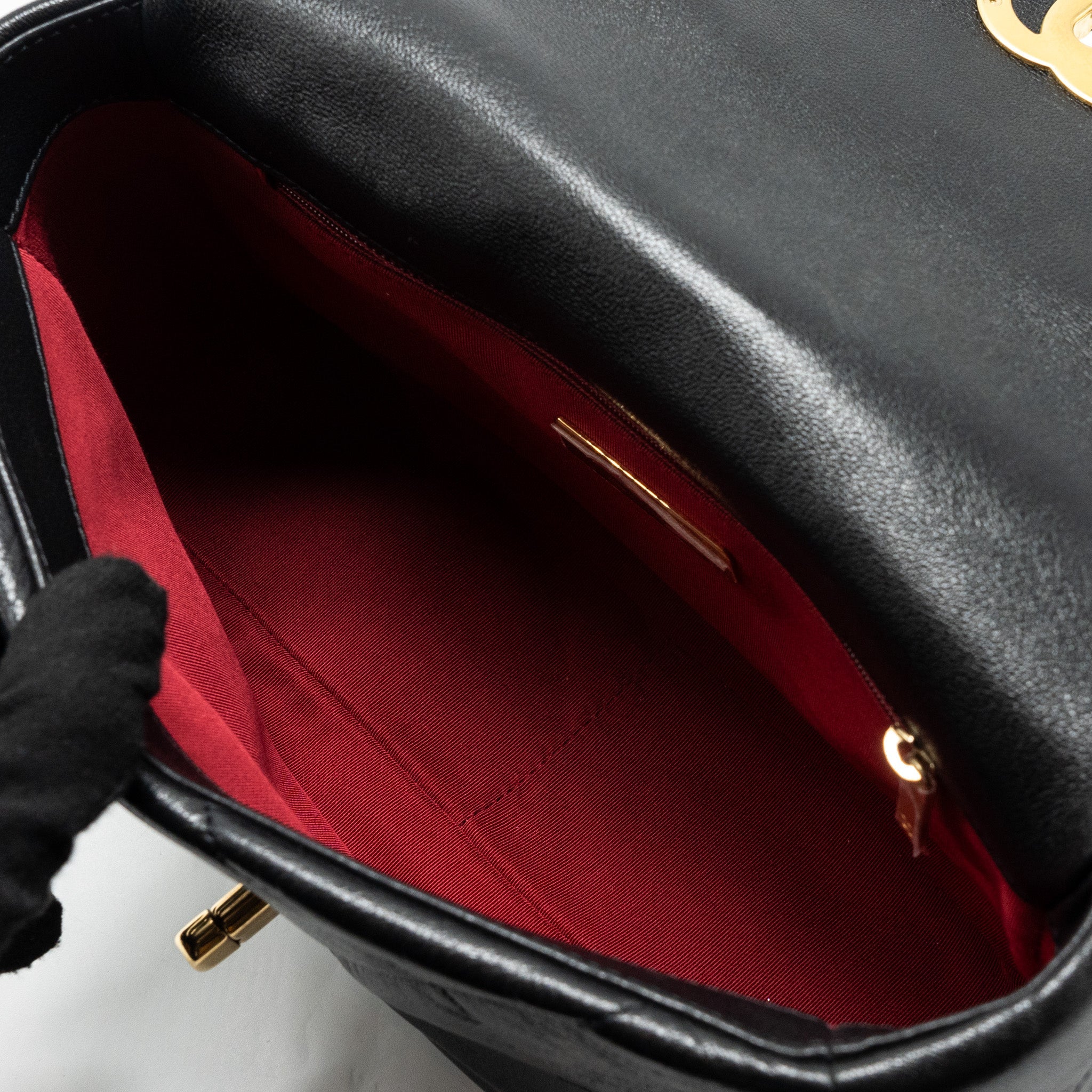 CHANEL SMALL 19 BAG GOATSKIN BLACK MULTICOLOUR HARDWARE