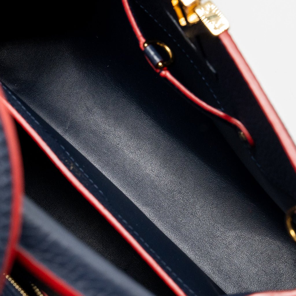 LOUIS VUITTON CAPUCINES PM TAURILLON LEATHER MARINE BLUE GHW