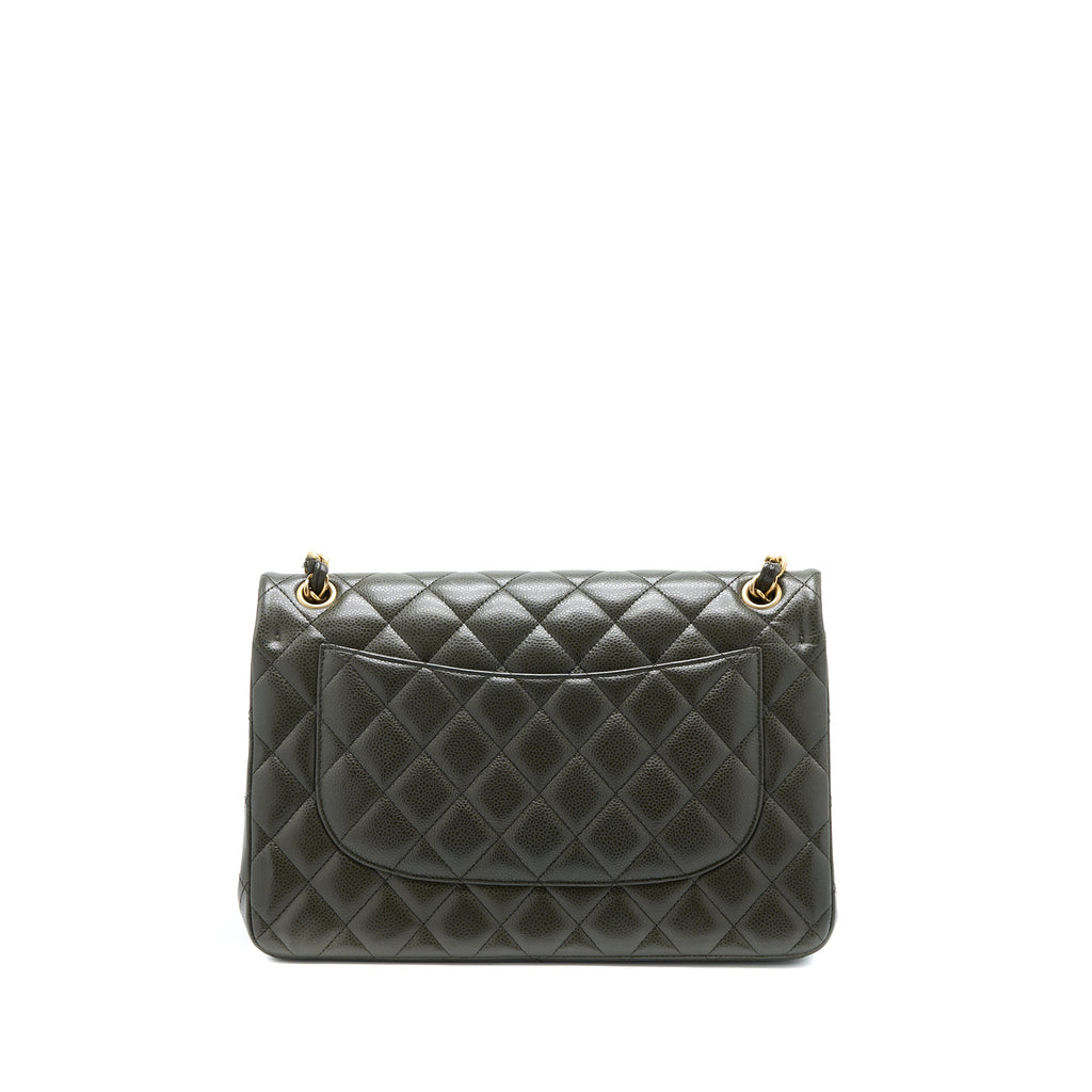 CHANEL CLASSIC JUMBO DOUBLE FLAP BAG CAVIAR OLIVE GREEN GHW