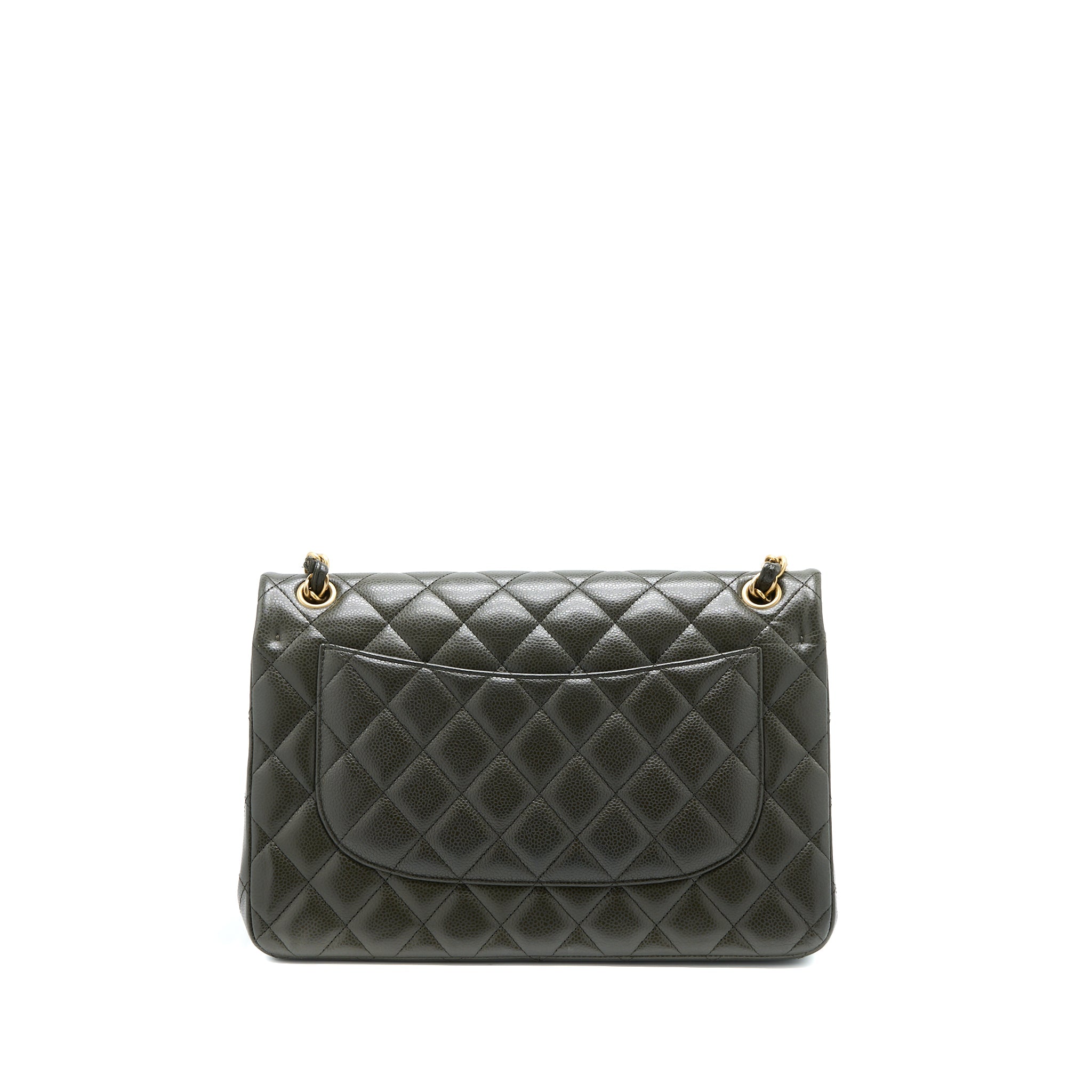 CHANEL CLASSIC JUMBO DOUBLE FLAP BAG CAVIAR OLIVE GREEN GHW
