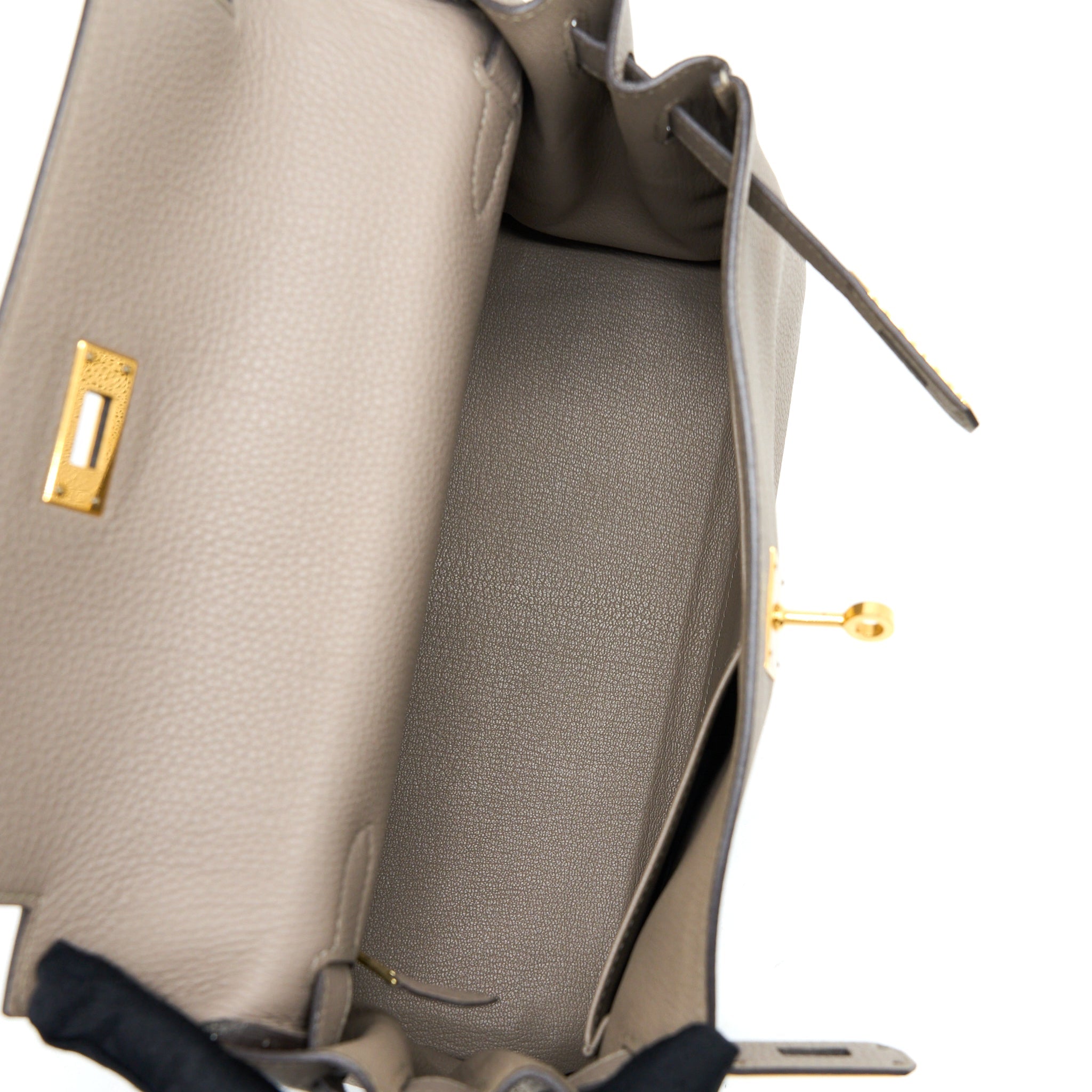 HERMES KELLY 28 TOGO M8 GRIS ASPHALTE GHW