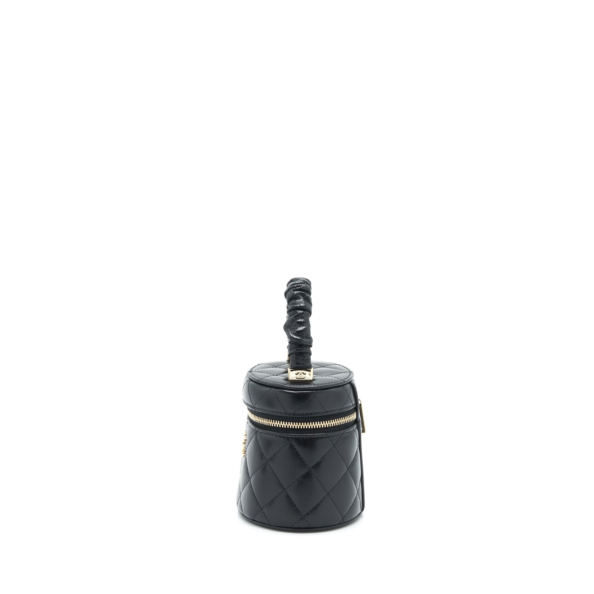 CHANEL 22S TOP HANDLE SUPER MINI VANITY LAMBSKIN BLACK LGHW