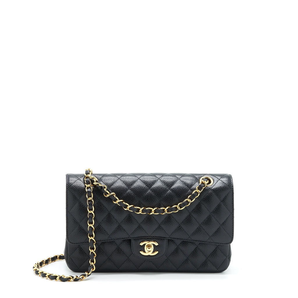 CHANEL CLASSIC DOUBLE FLAP BAG CAVIAR BLACK GHW