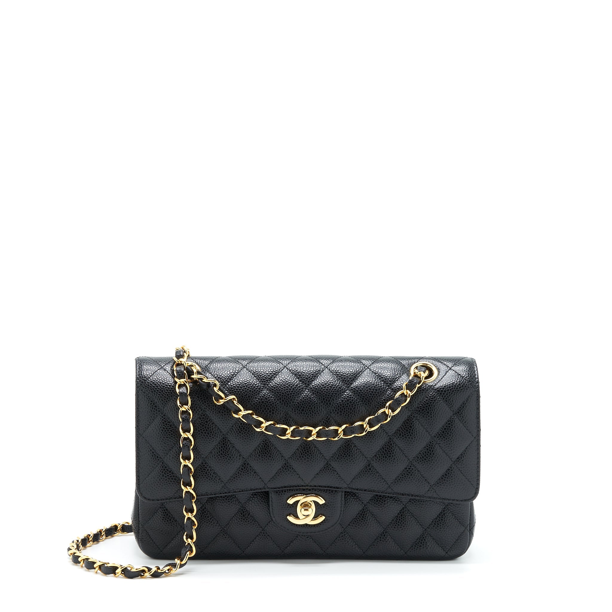 CHANEL CLASSIC DOUBLE FLAP BAG CAVIAR BLACK GHW