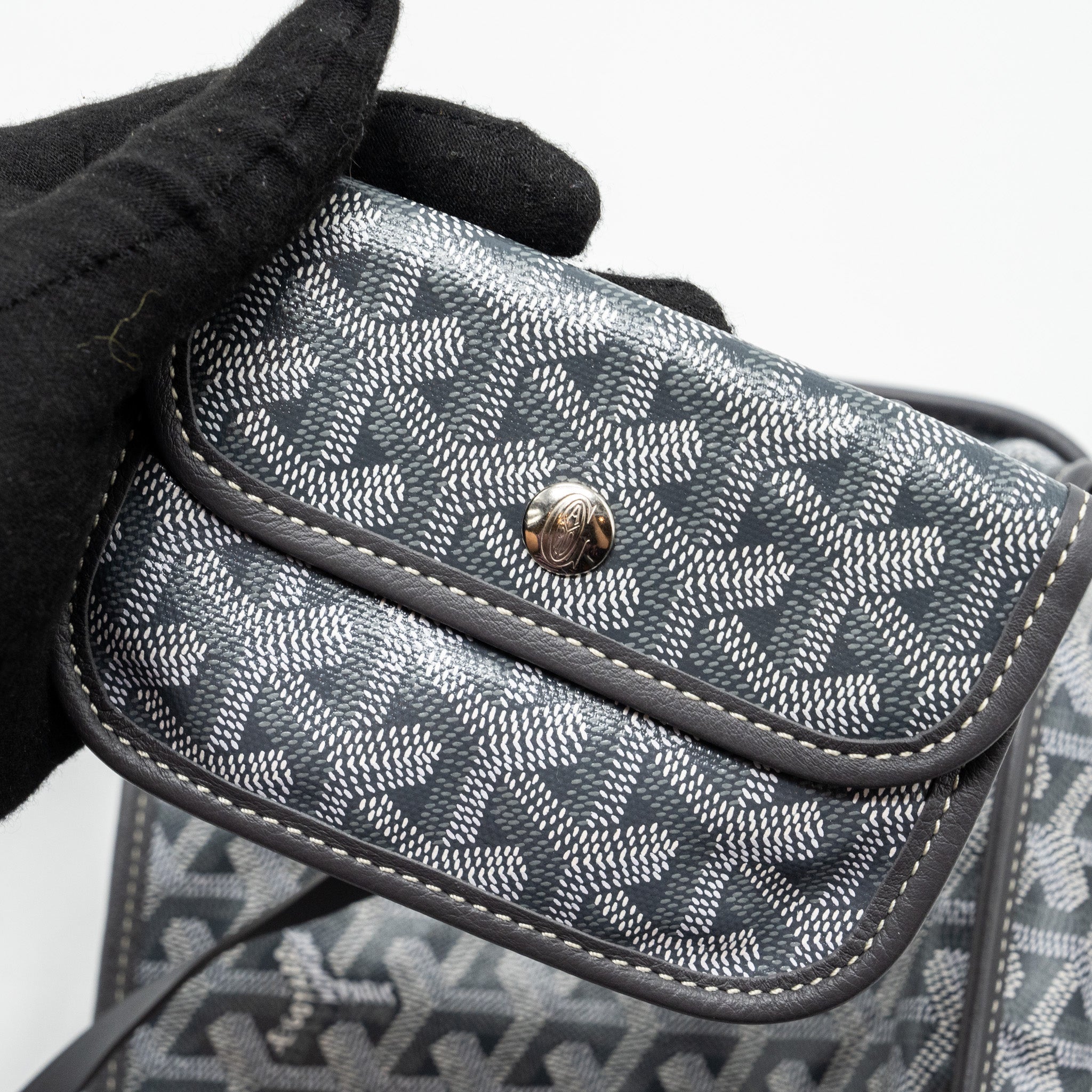 GOYARD MINI ANJOU TOTE BAG GOYARDINE CANVAS GREY SHW