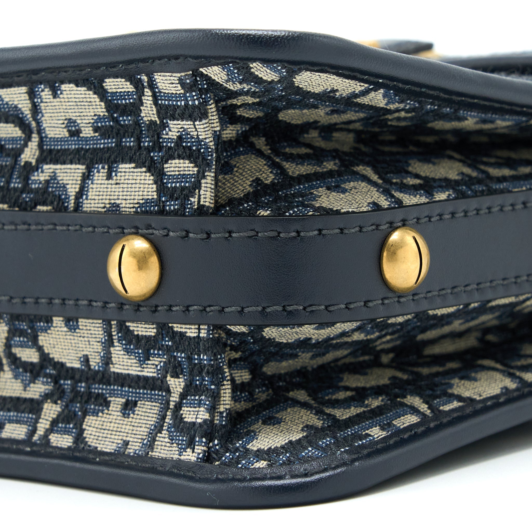 DIOR ADDICT VERTICAL MESSENGER BAG OBLIQUE CANVAS BLUE GHW