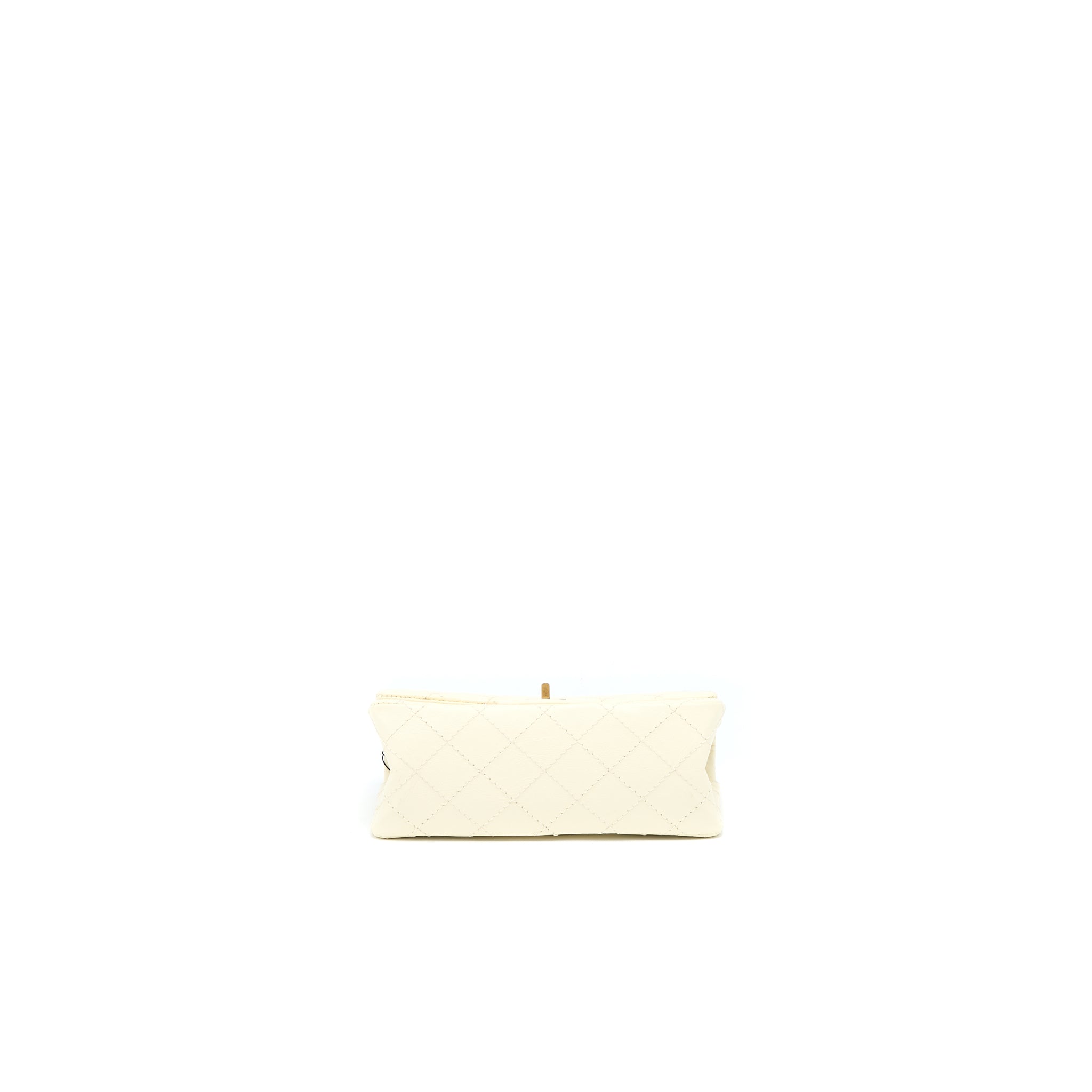 CHANEL 20A MINI 2.55 REISSUE FLAP BAG AGED CALFSKIN CREAMY WHITE BRUSHED GHW