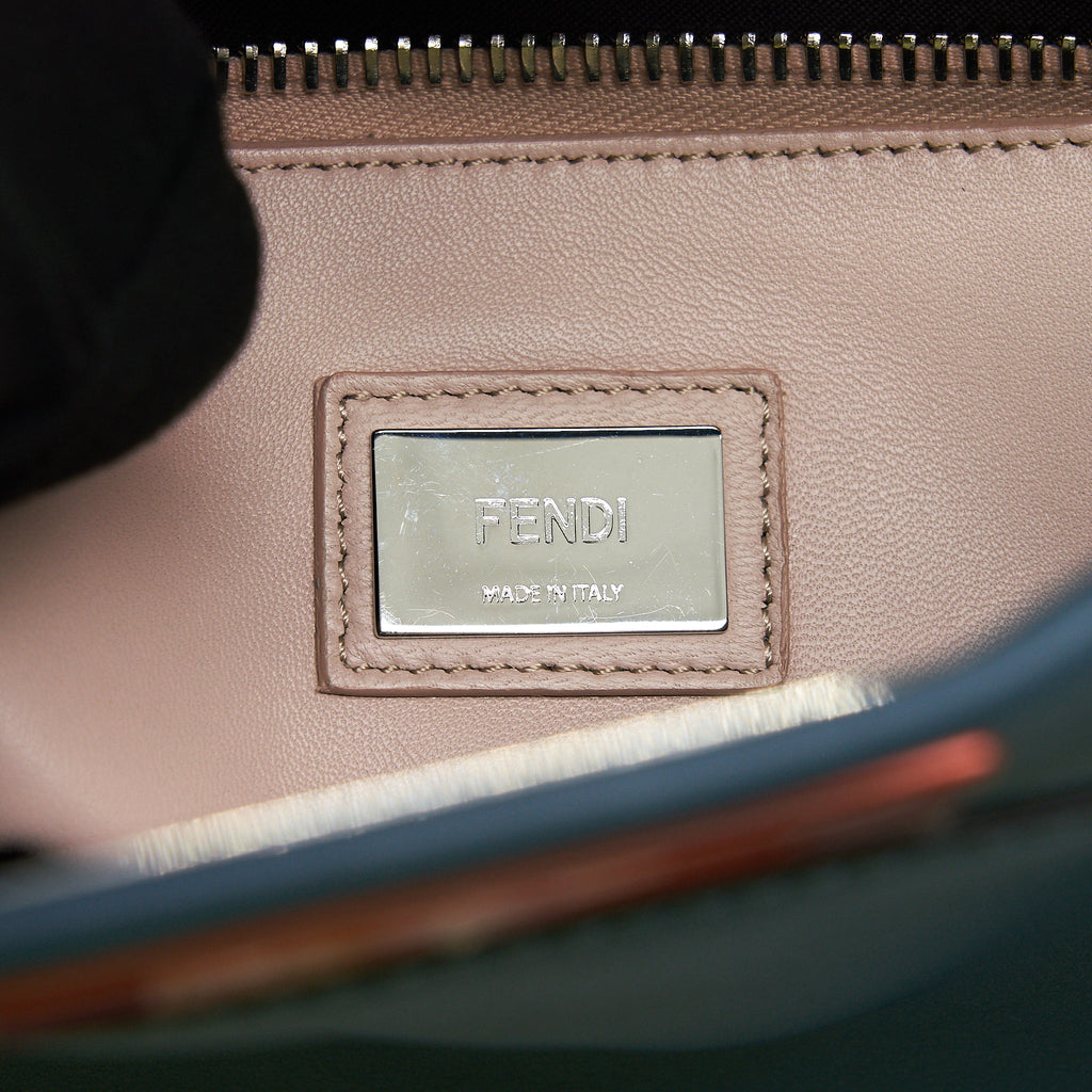 FENDI MEDIUM PEEKABOO BAG DARK BLUE MULTI COLOUR HARDWARE
