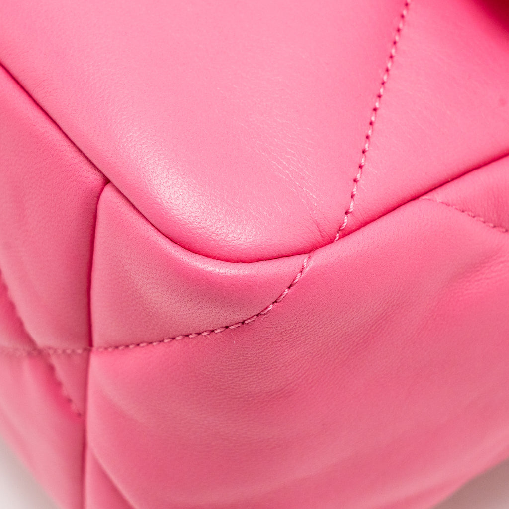 CHANEL LARGE 19 BAG LAMBSKIN PINK MULTICOLOUR HARDWARE (MICROCHIP)
