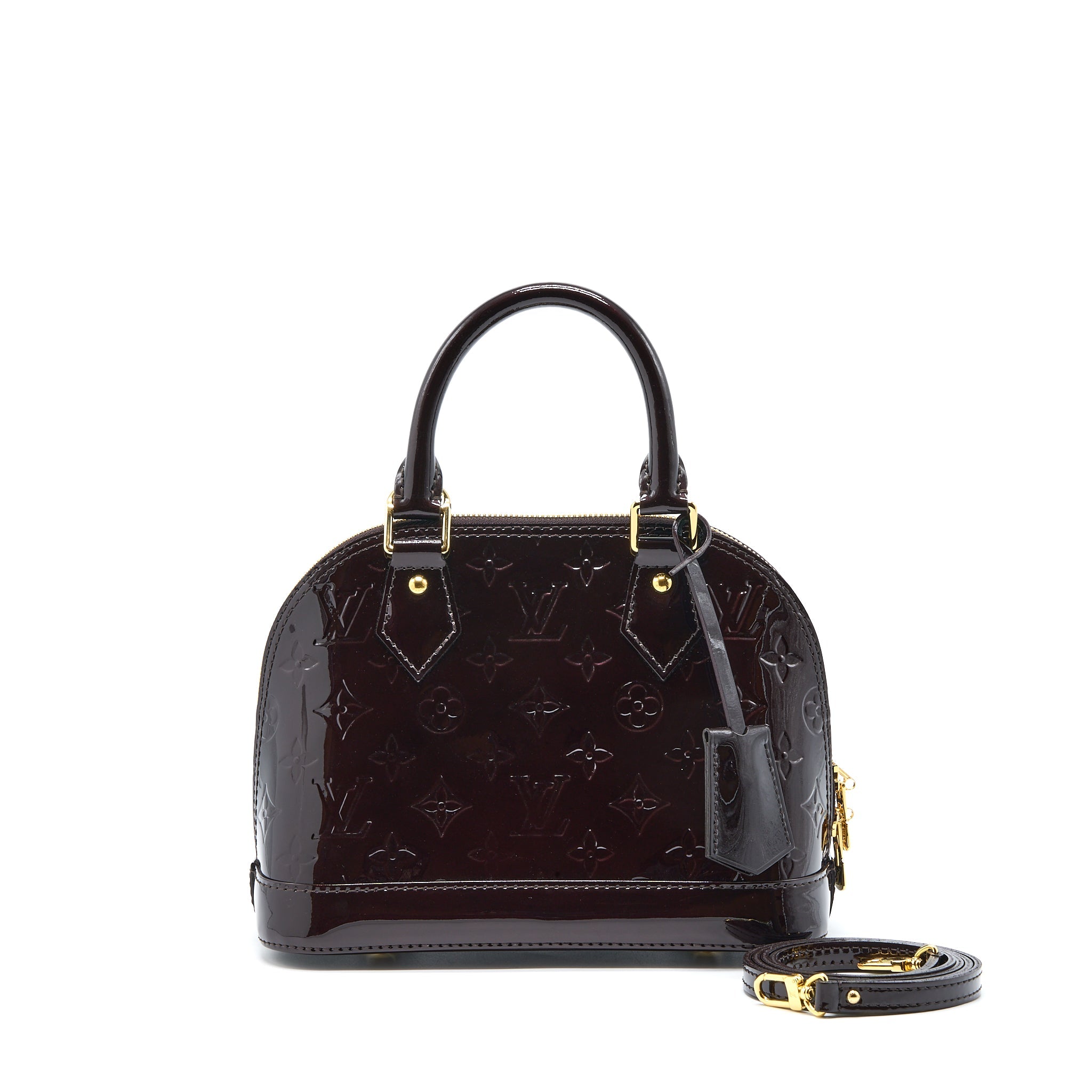 LOUIS VUITTON ALMA BB MONOGRAM VERNIS AMARANTE RED GHW (2022 VERSION)