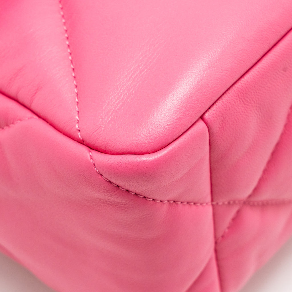 CHANEL LARGE 19 BAG LAMBSKIN PINK MULTICOLOUR HARDWARE (MICROCHIP)