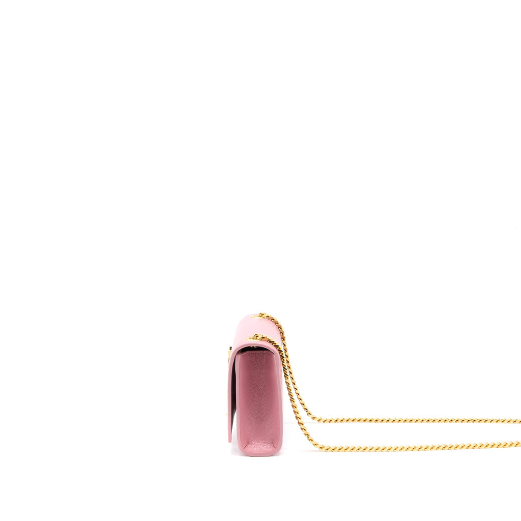 SAINT LAURENT MINI KATE BAG GRAINED CALFSKIN PINK GHW
