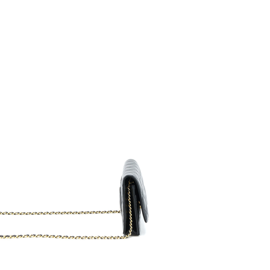 CHANEL CLASSIC WALLET ON CHAIN CAVIAR BLACK GHW (MICROCHIP)