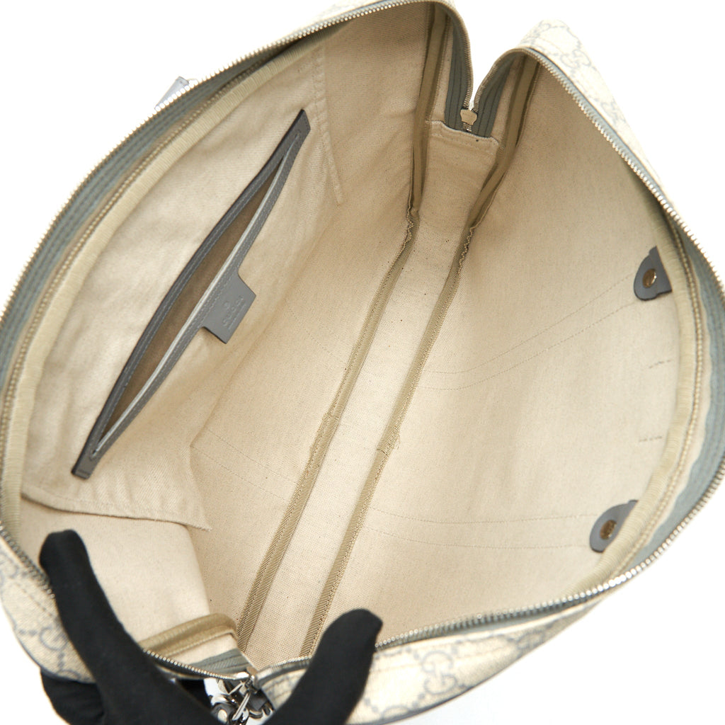 GUCCI MEN'S MONOGRAM CANVAS BRIEFCASE BEIGE
