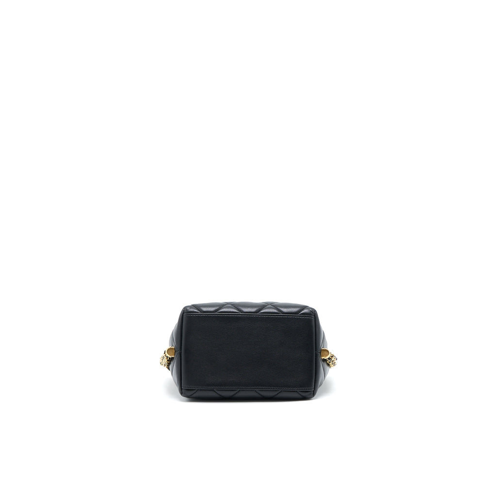 CHANEL DRAWSTRING BUCKET BAG LAMBSKIN BLACK GHW (MICROCHIP)