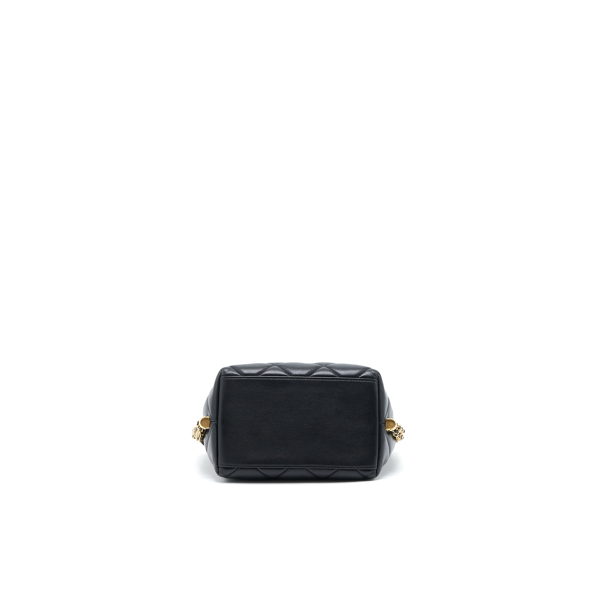 CHANEL DRAWSTRING BUCKET BAG LAMBSKIN BLACK GHW (MICROCHIP)