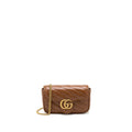 GUCCI GG MARMONT SUPER MINI CALFSKIN CARAMEL GHW
