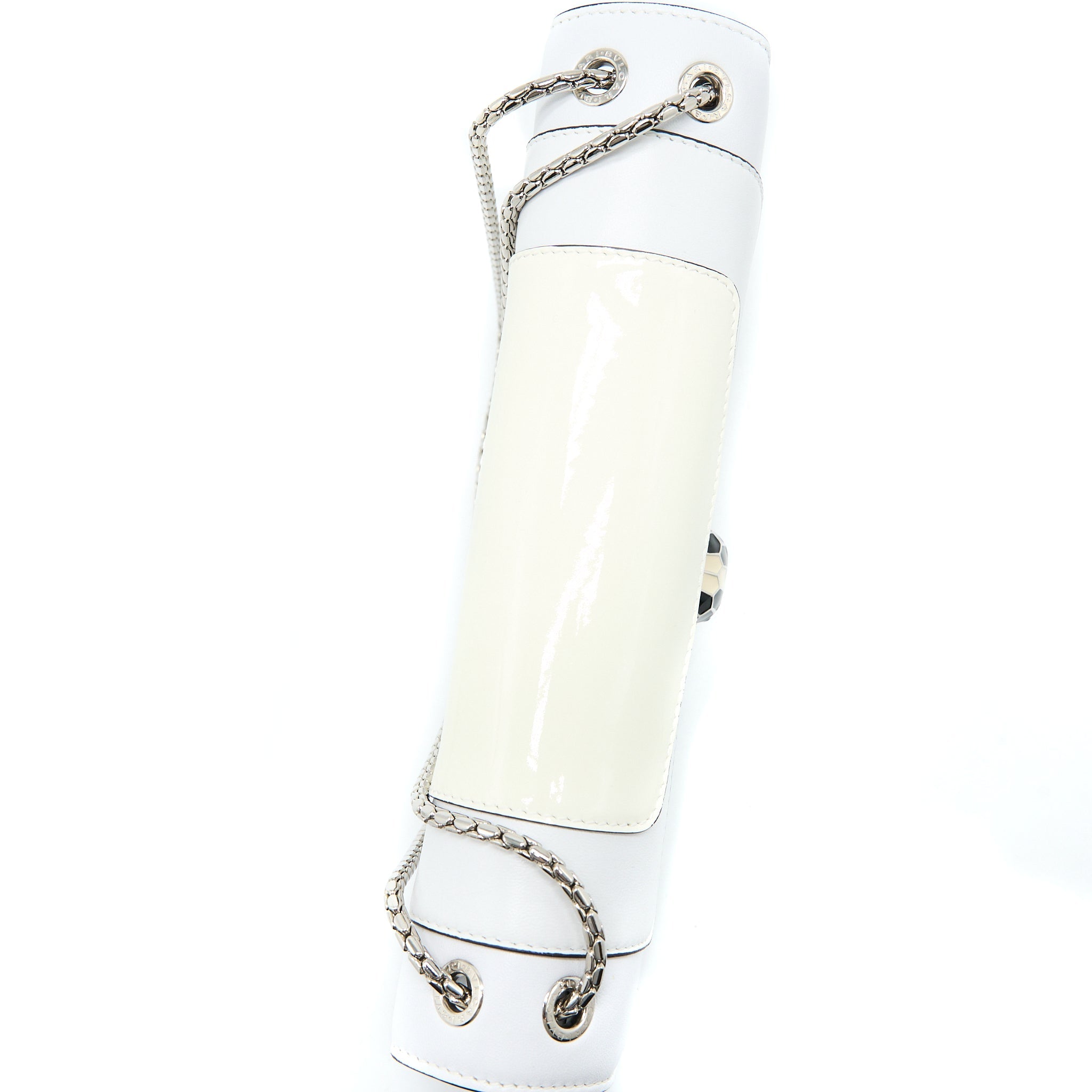 BVLGARI SERPENTI FOREVER SHOULDER BAG PATENT WHITE SHW
