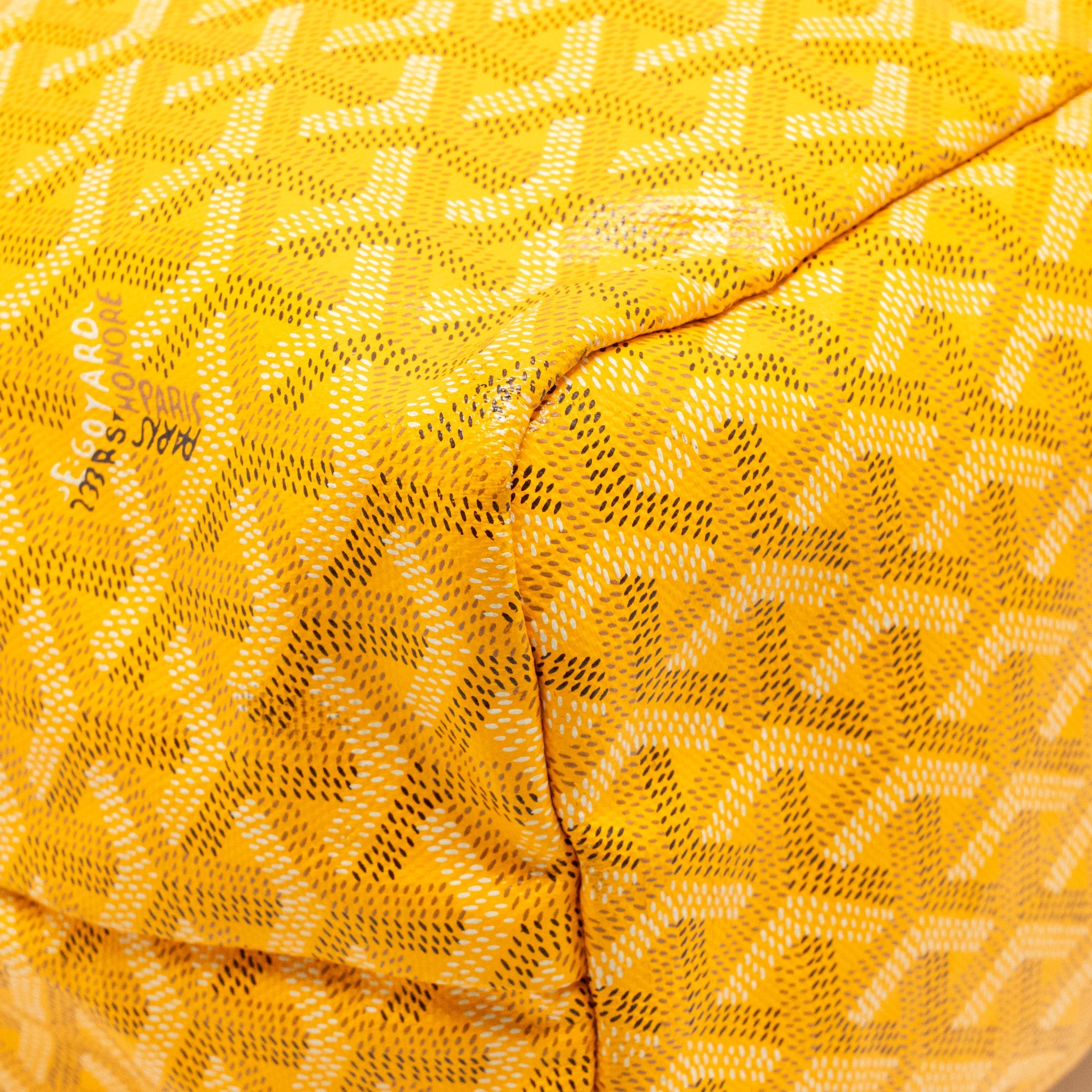 GOYARD SAINT LOUIS PM TOTE BAG GOYARDINE CANVAS/CALFSKIN LEATHER YELLOW SHW
