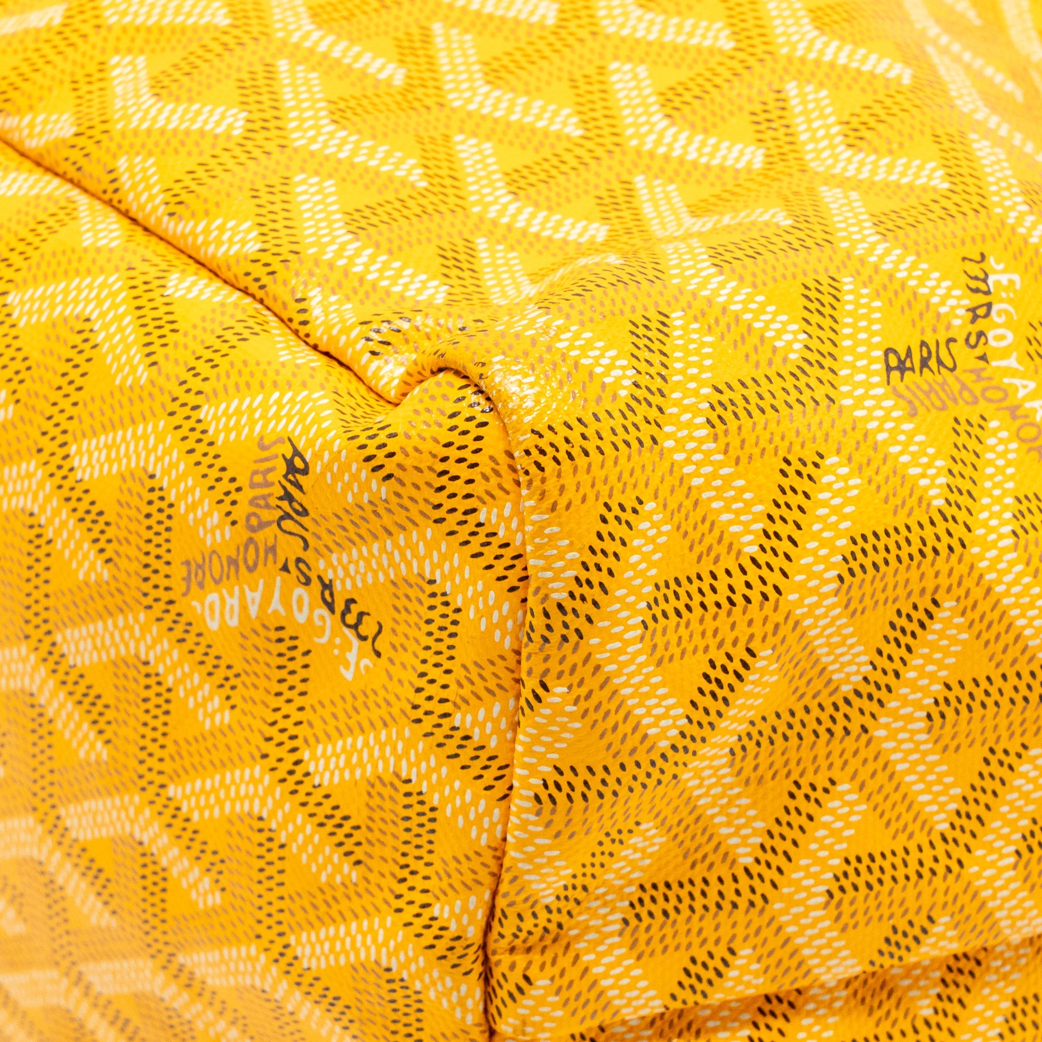GOYARD SAINT LOUIS PM TOTE BAG GOYARDINE CANVAS/CALFSKIN LEATHER YELLOW SHW