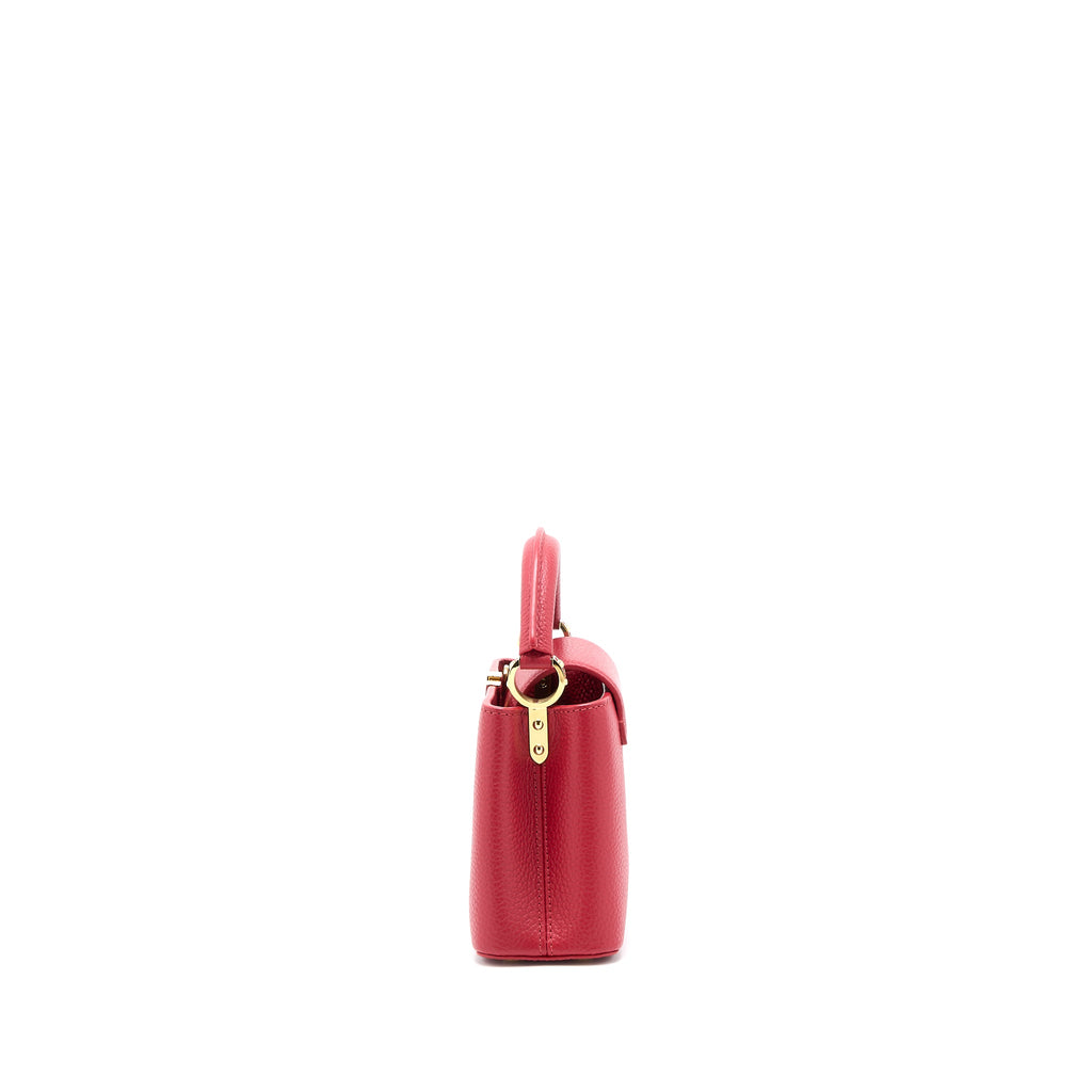 LOUIS VUITTON CAPUCINES MINI TAURILLON SCARLET GHW (NEW VERSION)