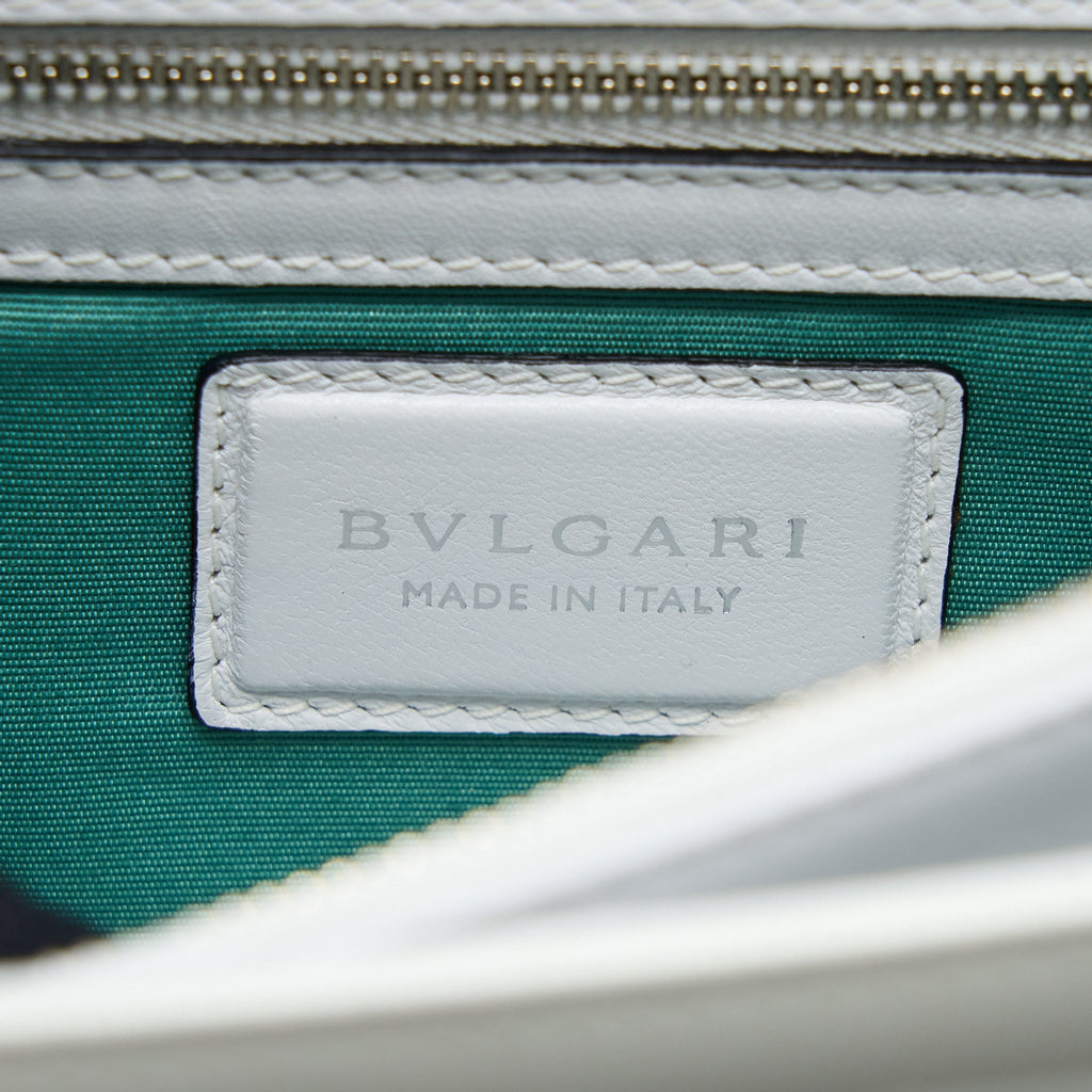 BVLGARI SERPENTI FOREVER SHOULDER BAG PATENT WHITE SHW