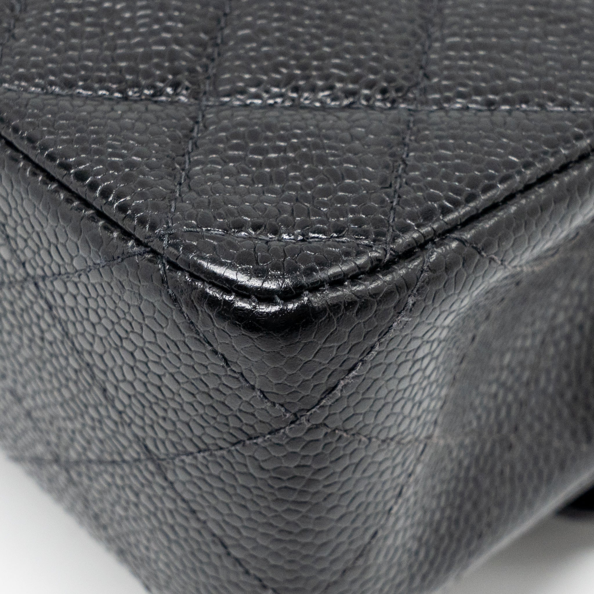 CHANEL MEDIUM CLASSIC DOUBLE FLAP BAG CAVIAR BLACK SHW